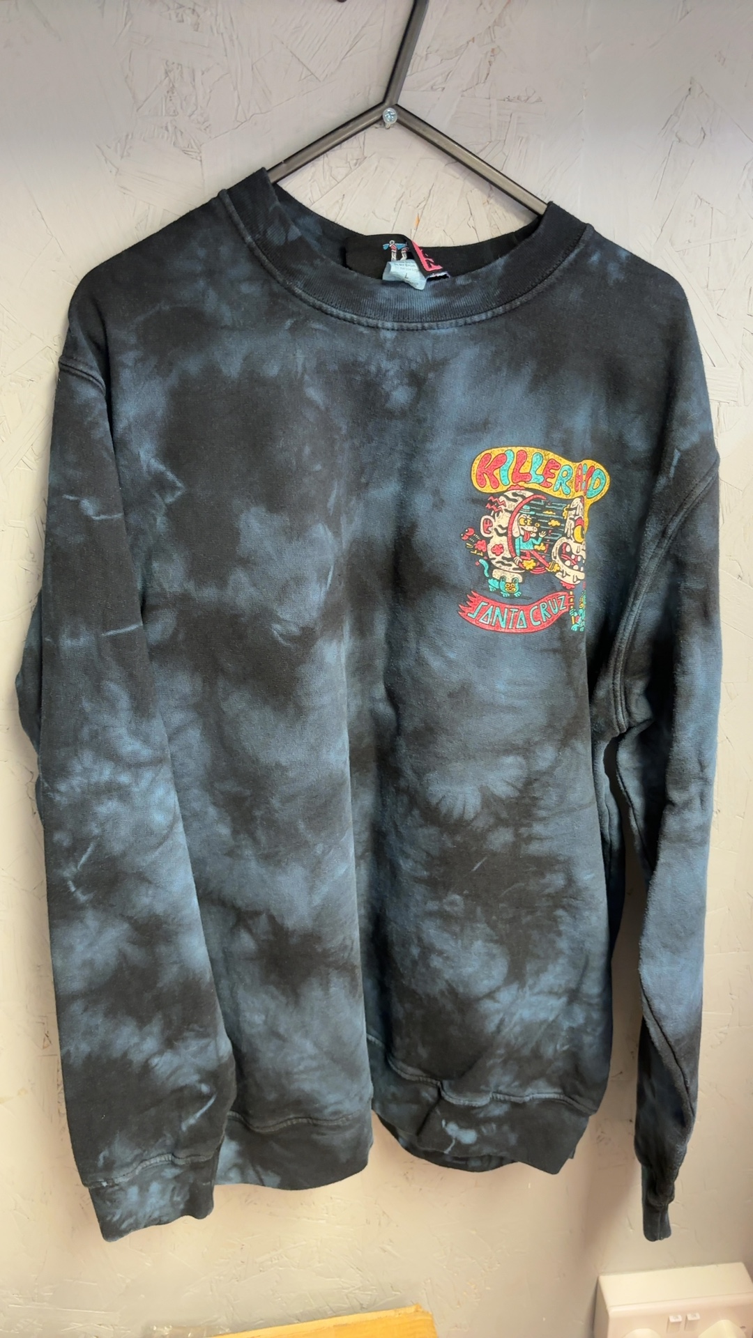 Santa Cruz Black Tie Dye Killer Acid Graphic Sweatshirt Large very good vintage condition image 10