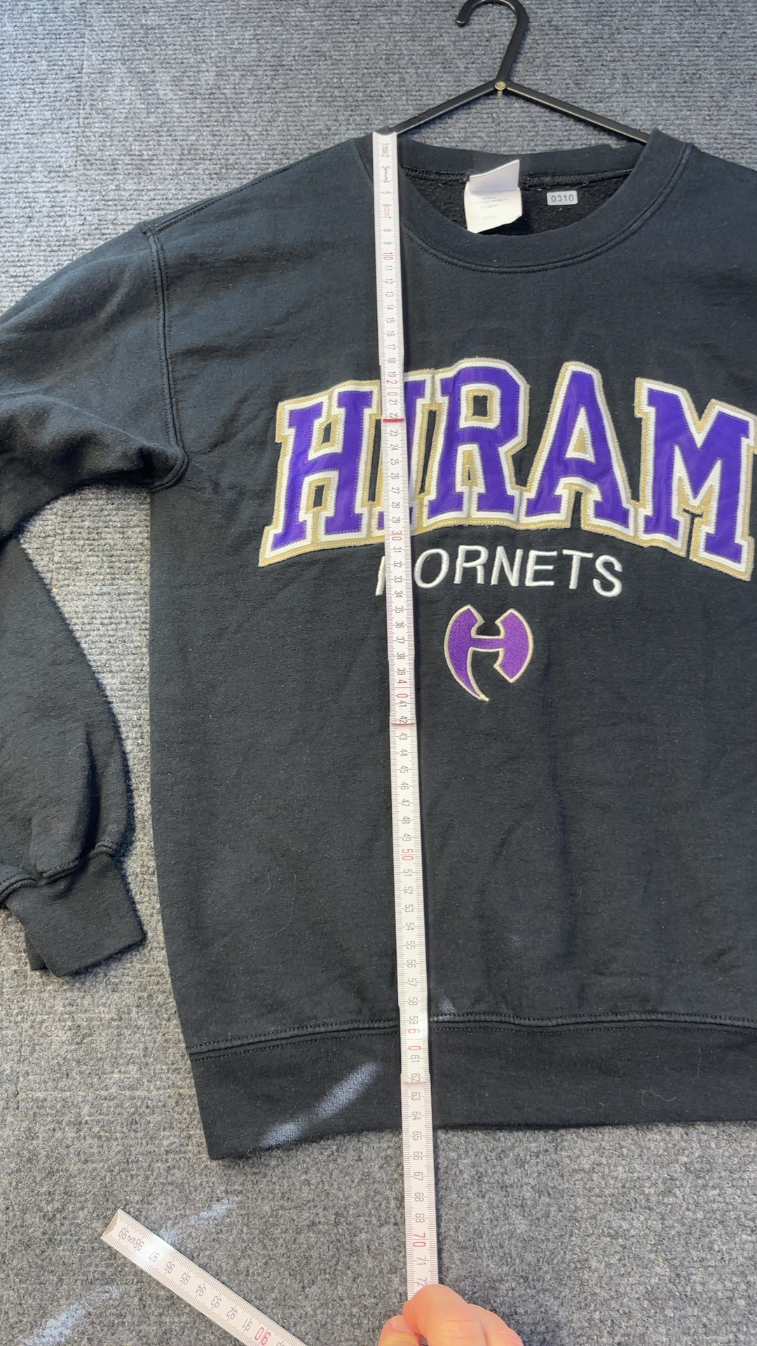 Neff Black & Purple Hiram Hornets Sweatshirt Small Cotton Polyester good vintage condition image 3