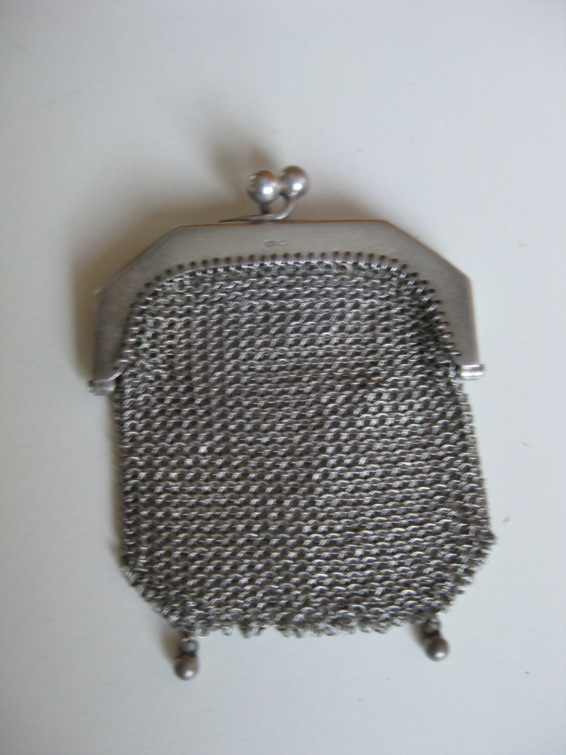 Real 925 Silver Vintage Mesh Coin Purse Small
