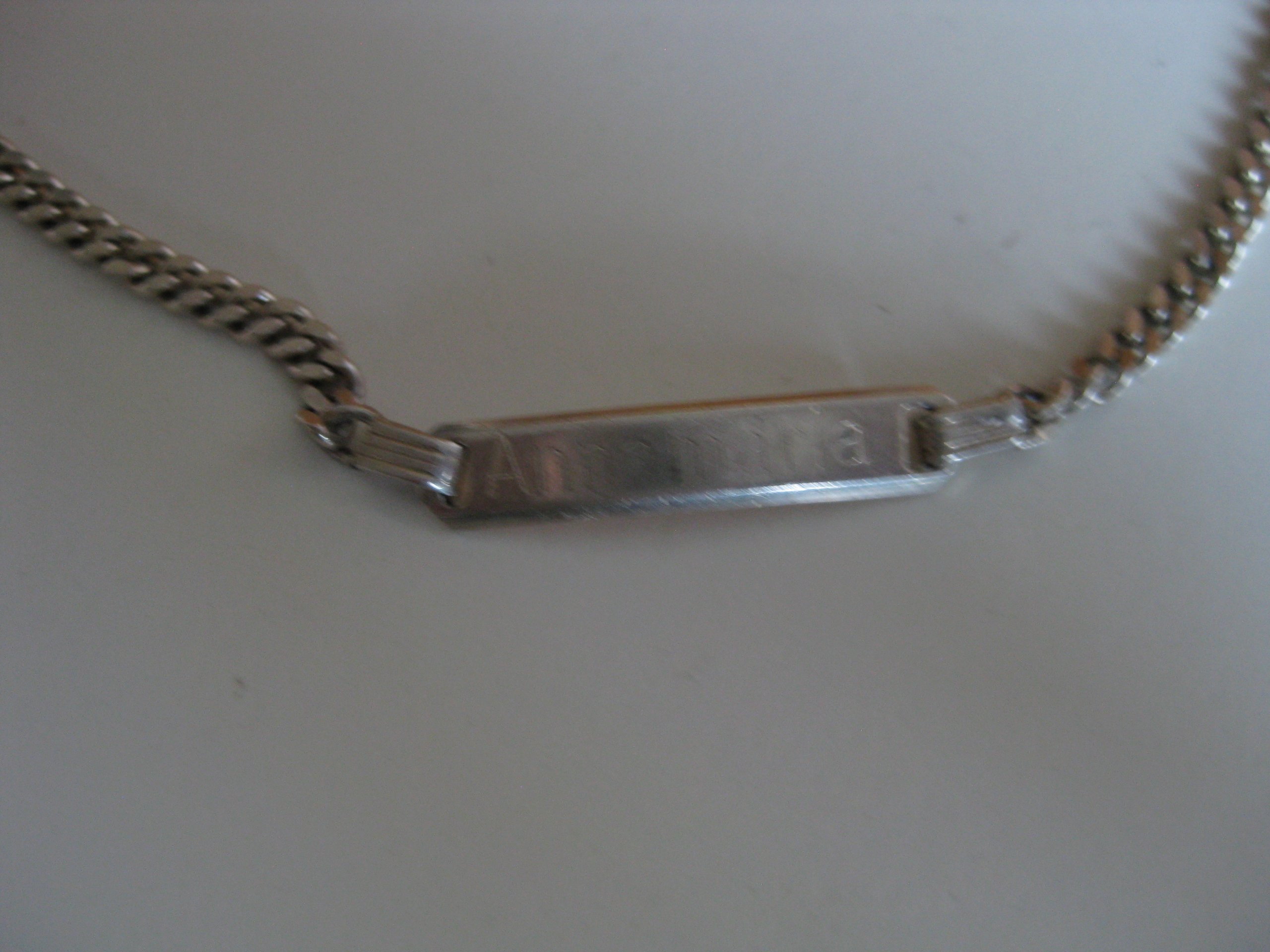 925 Silver Engraved Name Bracelet 16 cm Unisex image 2