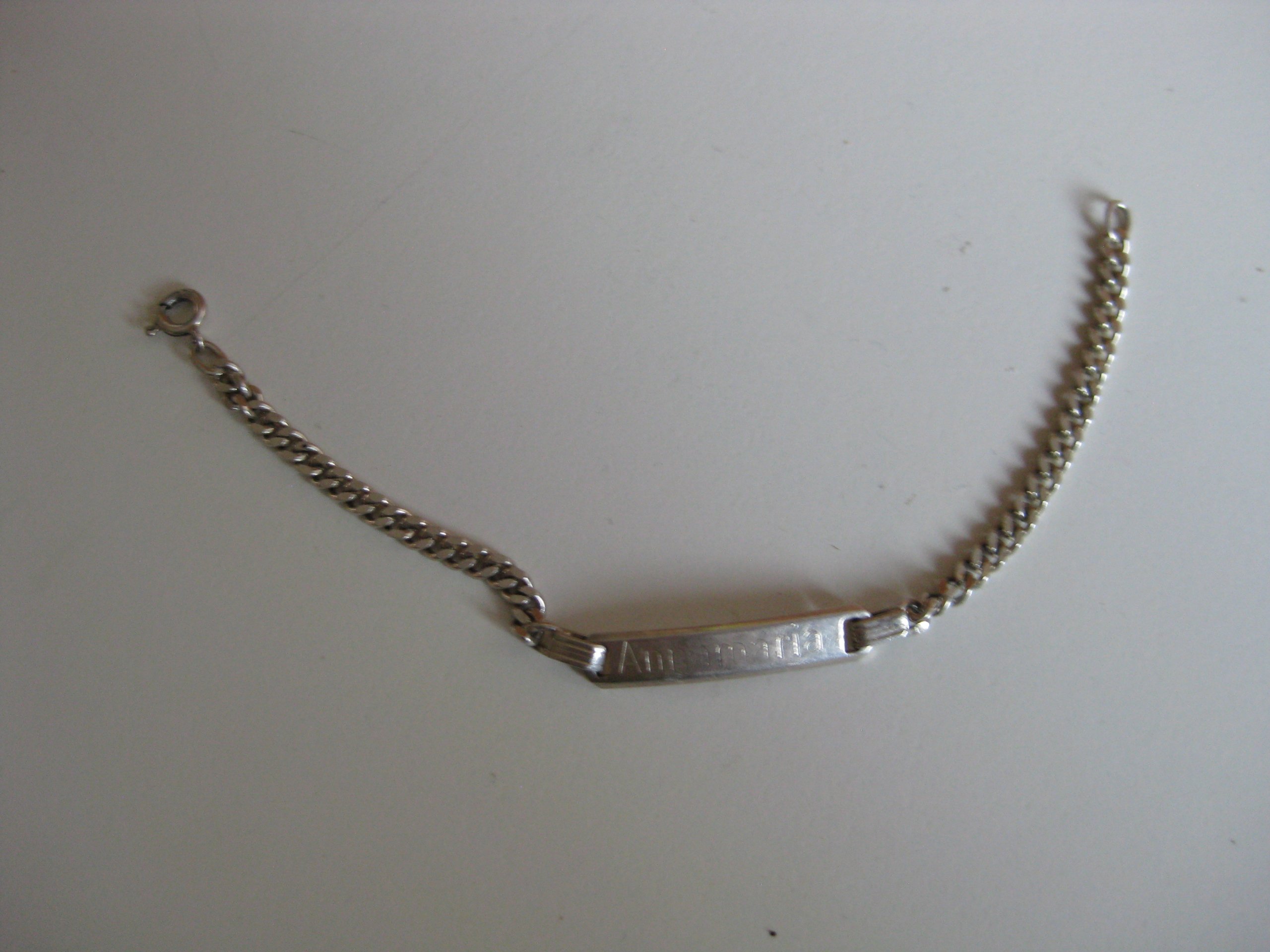 925 Silver Engraved Name Bracelet 16 cm Unisex image 4