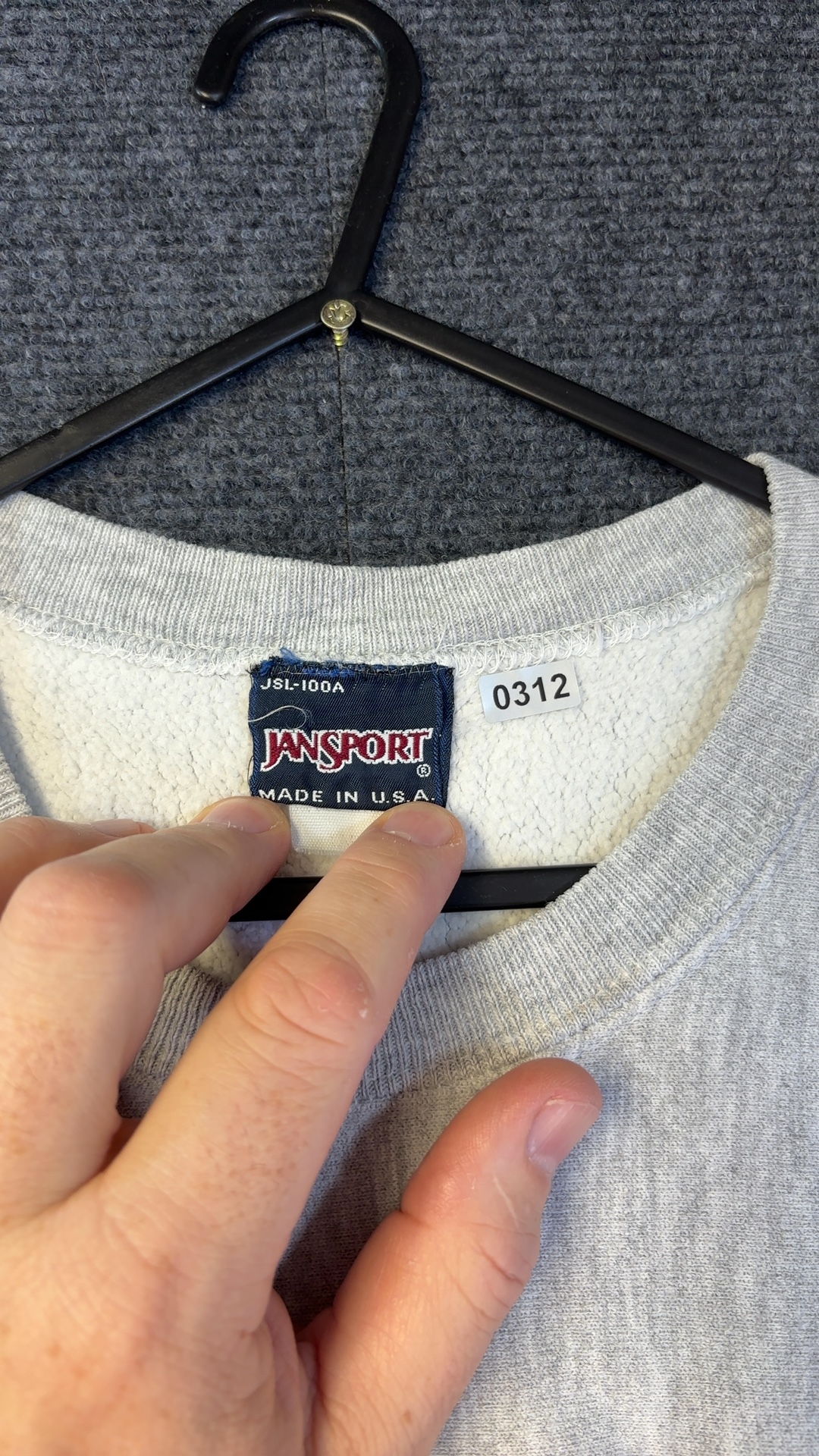 College Football Jansport Grey NWU Applique Sweatshirt Unisex Large very good condition image 7