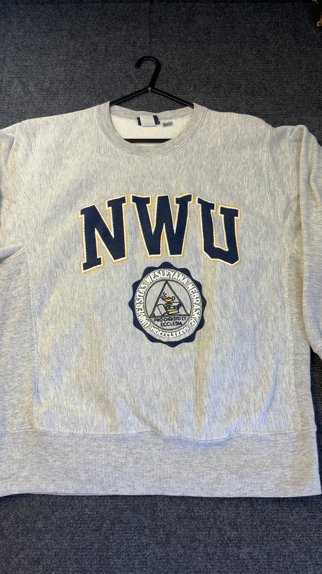 College Football Jansport Grey NWU Applique Sweatshirt Unisex Large very good condition