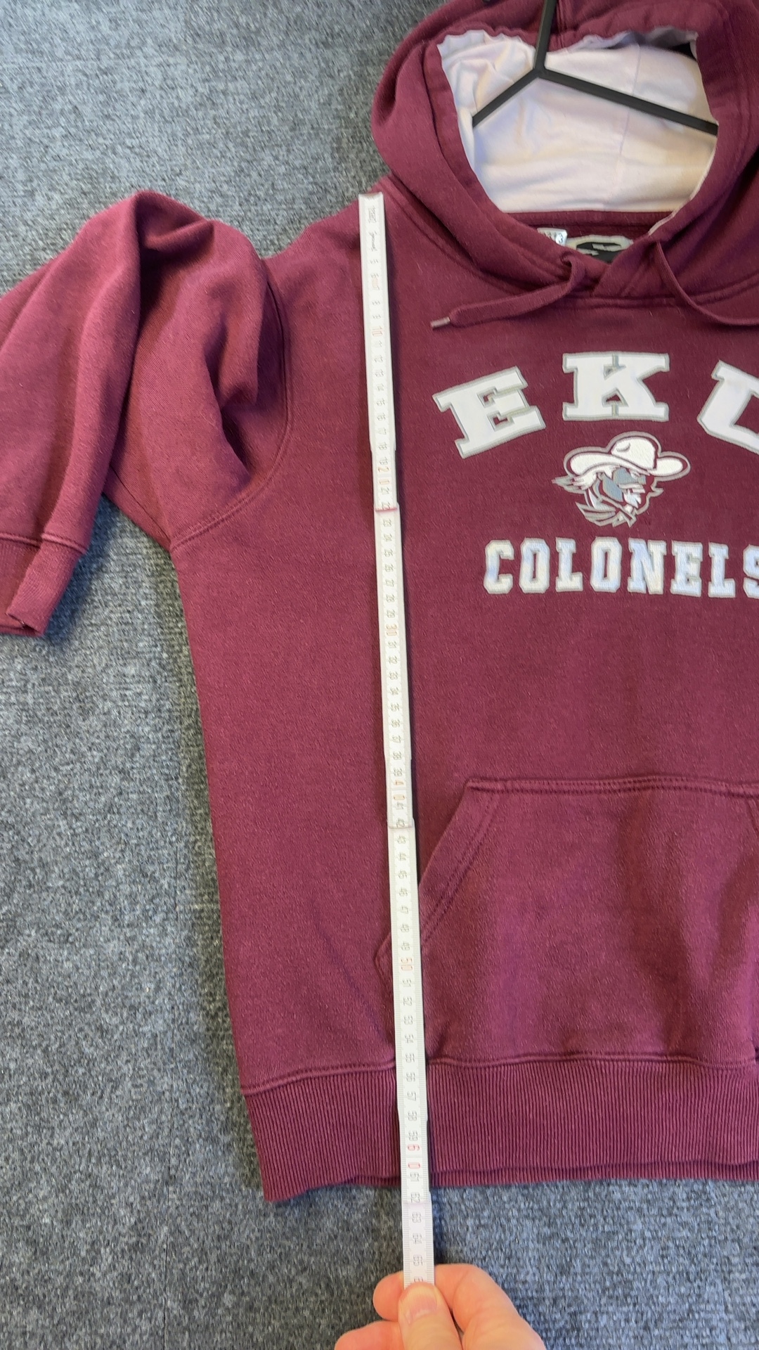 College Football EKU Colonels Stadium Athletics Maroon Hoodie Large Cotton & Polyester good condition image 6