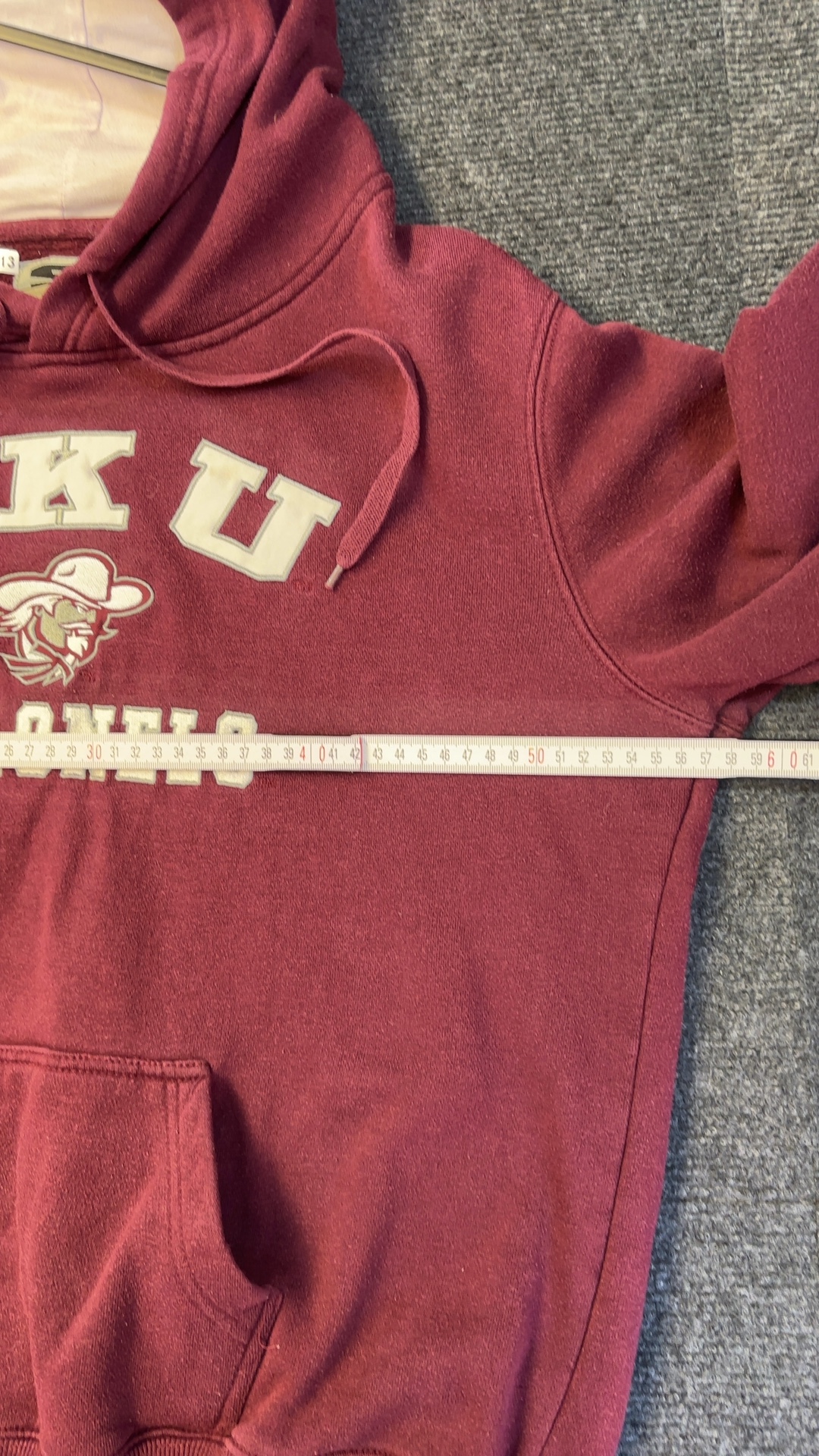 College Football EKU Colonels Stadium Athletics Maroon Hoodie Large Cotton & Polyester good condition image 7