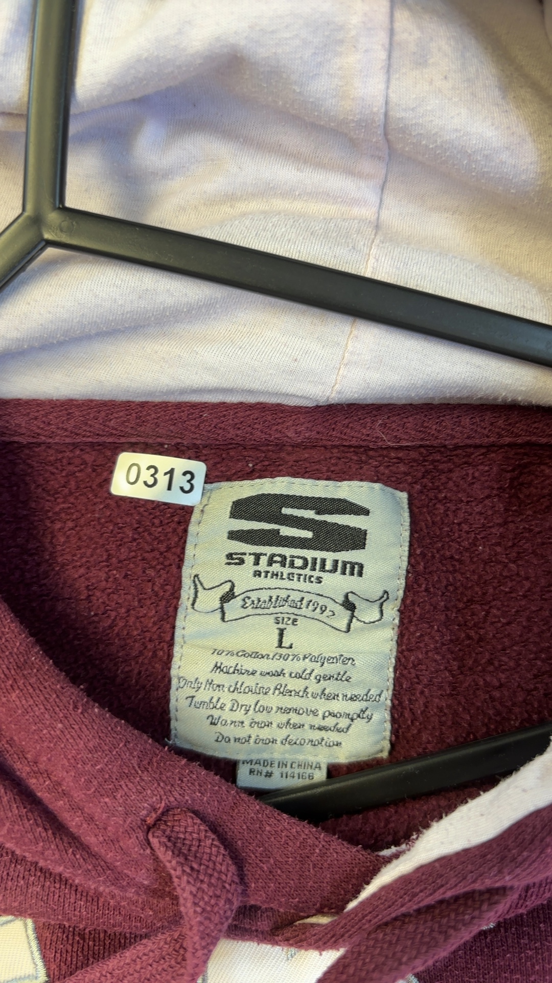 College Football EKU Colonels Stadium Athletics Maroon Hoodie Large Cotton & Polyester good condition image 4