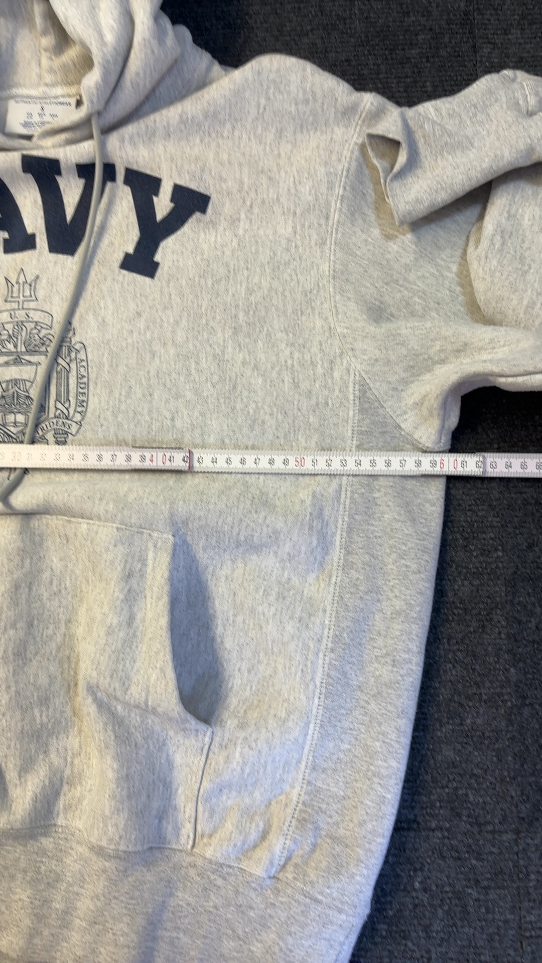 Champion Grey Navy Print Hoodie Small Authentic Athleticwear excellent condition image 7