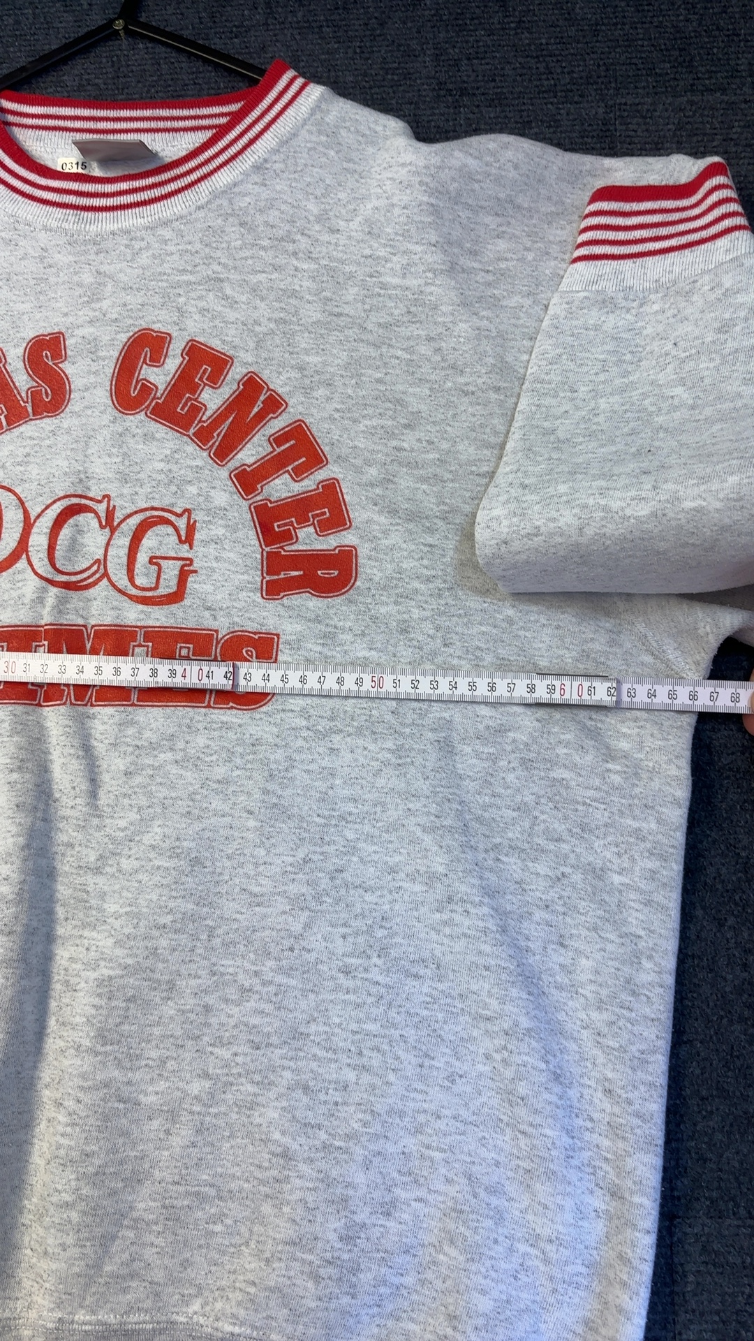 Power-Sweats Grey & Red Dallas Center Grimes High School Sweatshirt 70 cm Length XL very good condition image 4