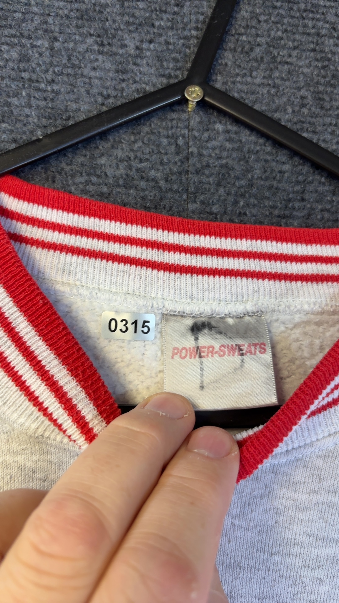 Power-Sweats Grey & Red Dallas Center Grimes High School Sweatshirt 70 cm Length XL very good condition image 5