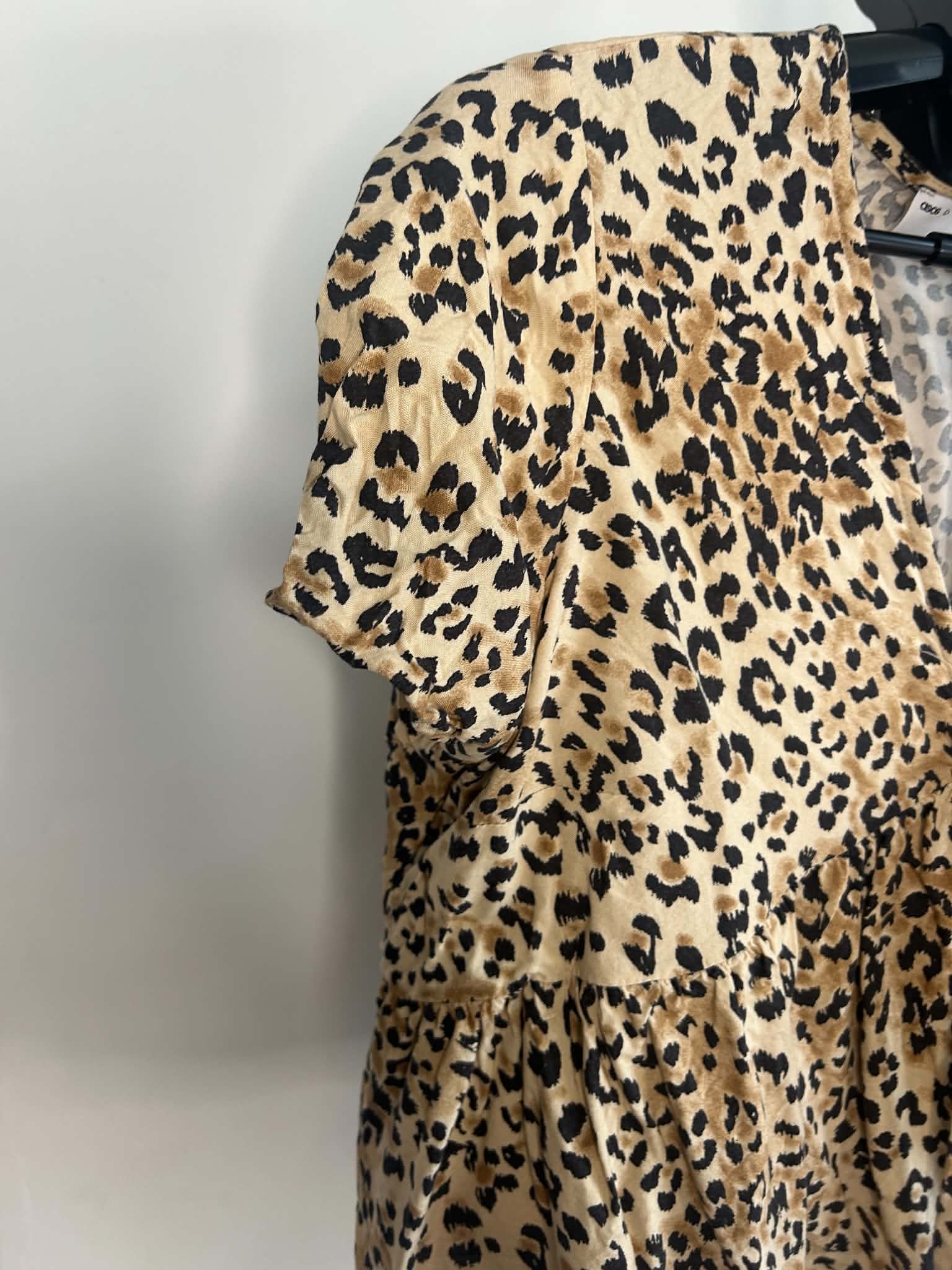 ASOS Design Women's Leopard Print short sleve Tie-Front Top UK 16 image 3