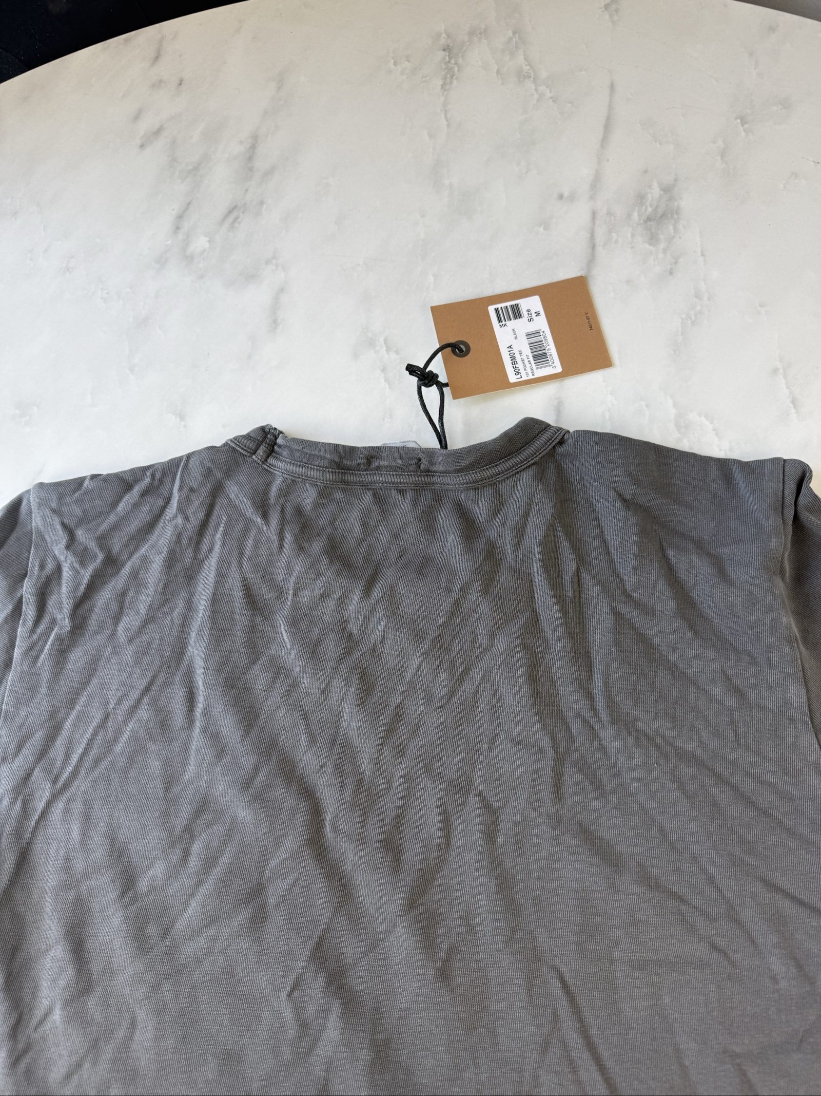 Lee 101 Black Pocket Tee Medium Regular Fit Organic Cotton image 7