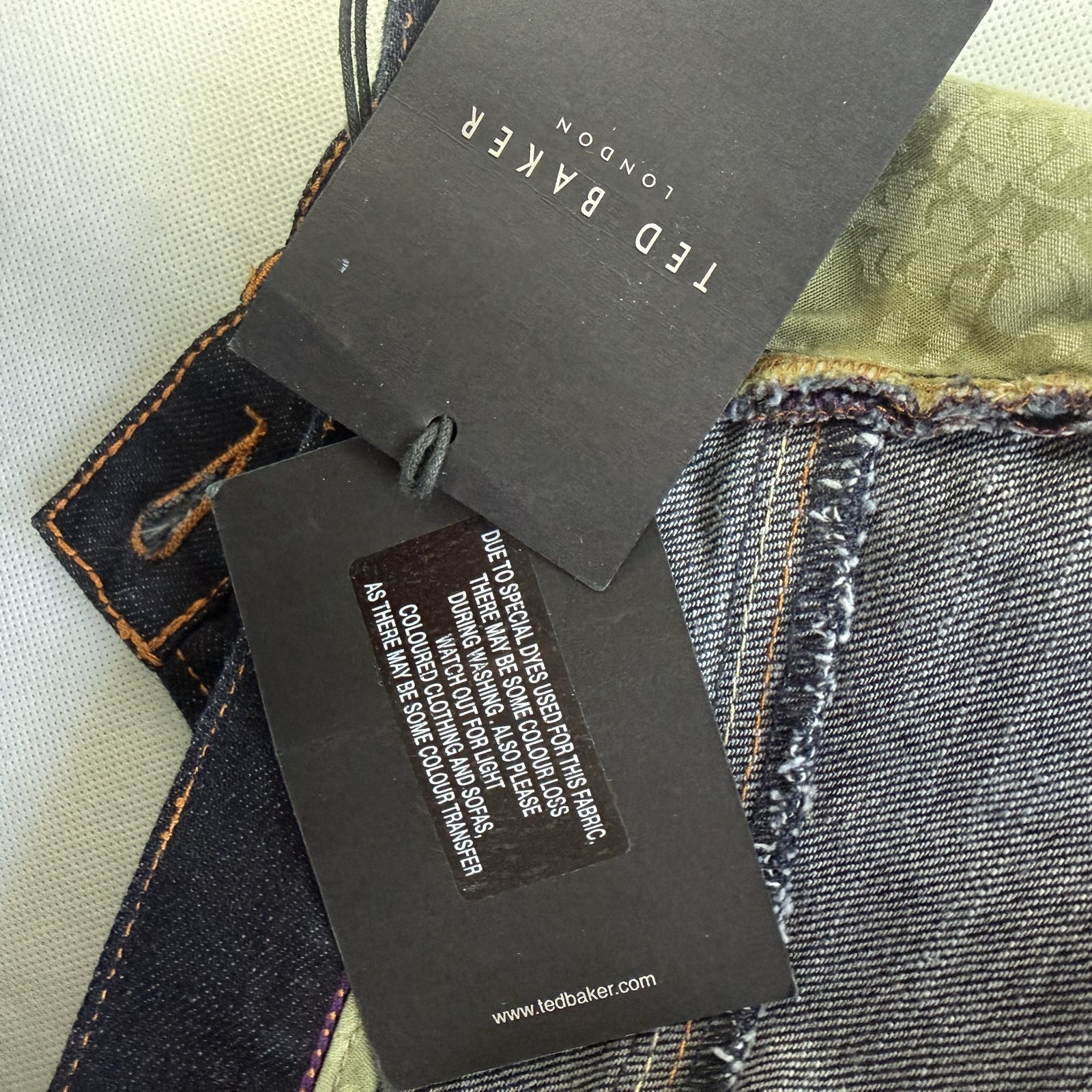 Ted Baker Boys Dark Blue Dark Wash Denim Shorts Size 14 Straight Leg BNWT image 3