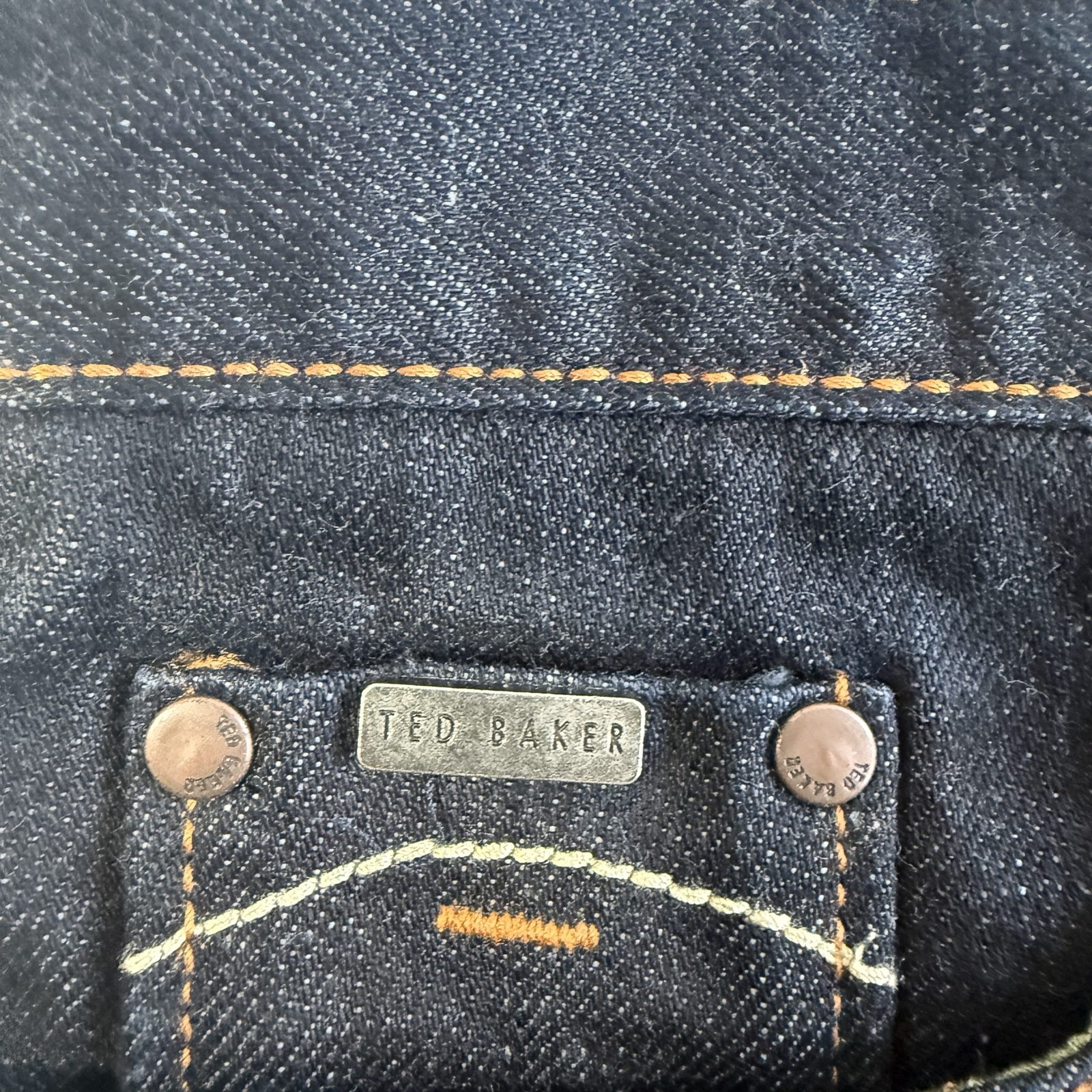 Ted Baker Boys Dark Blue Dark Wash Denim Shorts Size 14 Straight Leg BNWT image 9