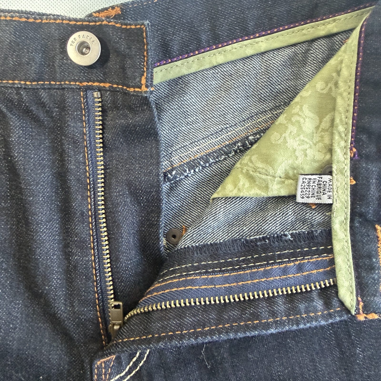 Ted Baker Boys Dark Blue Dark Wash Denim Shorts Size 14 Straight Leg BNWT image 10