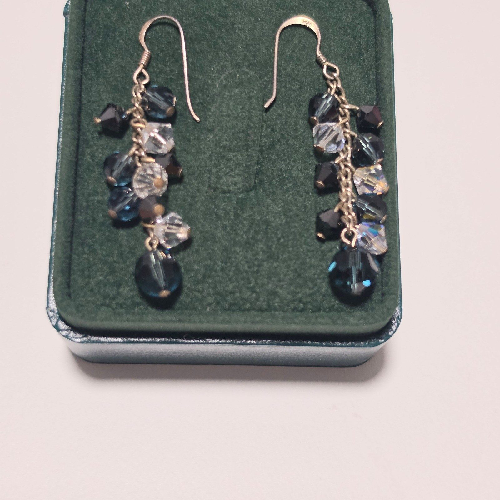 925 sterling Silver Crystal Drop Earrings.b3