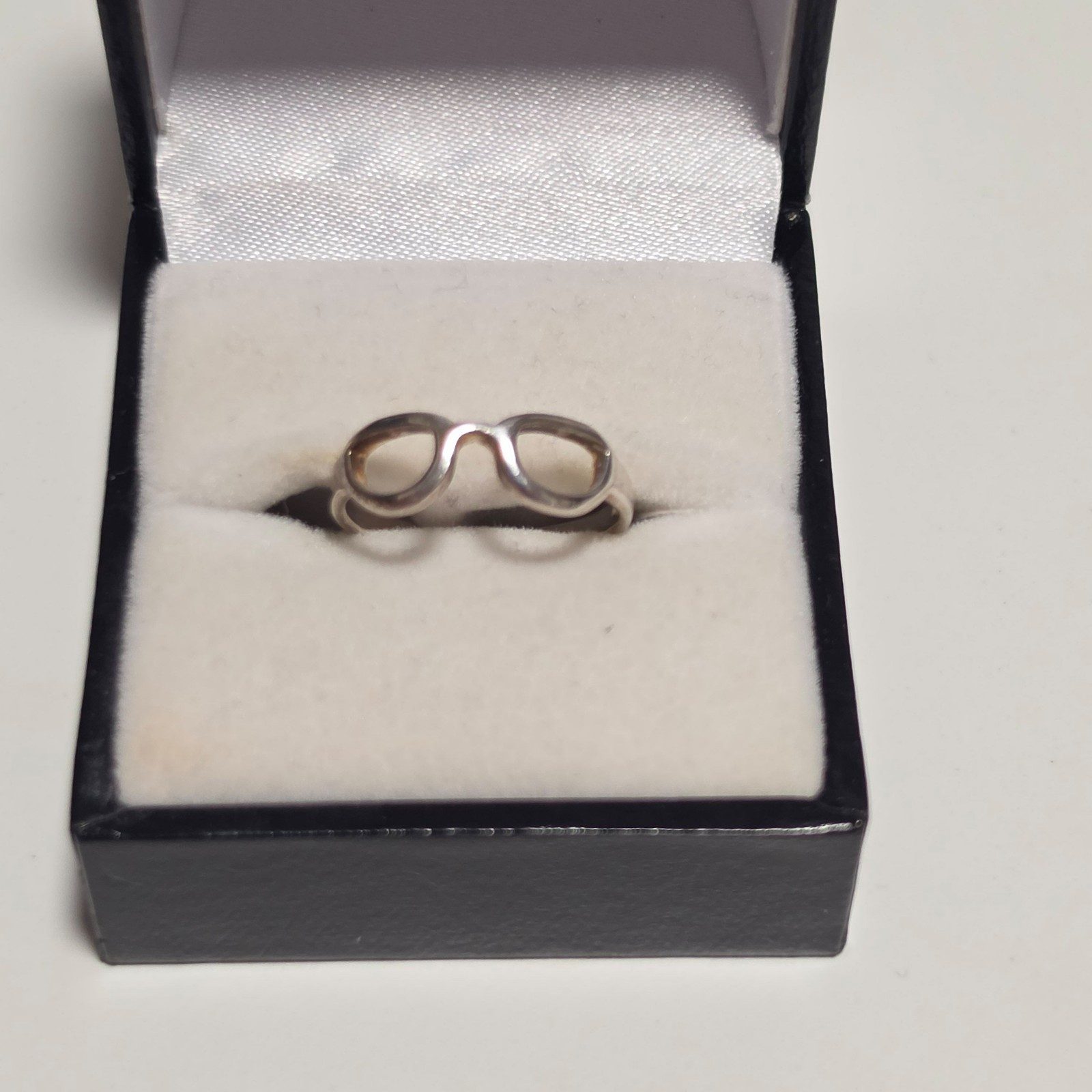925 Sterling Silver Sunglasses Shaped Ring .b6 image 2