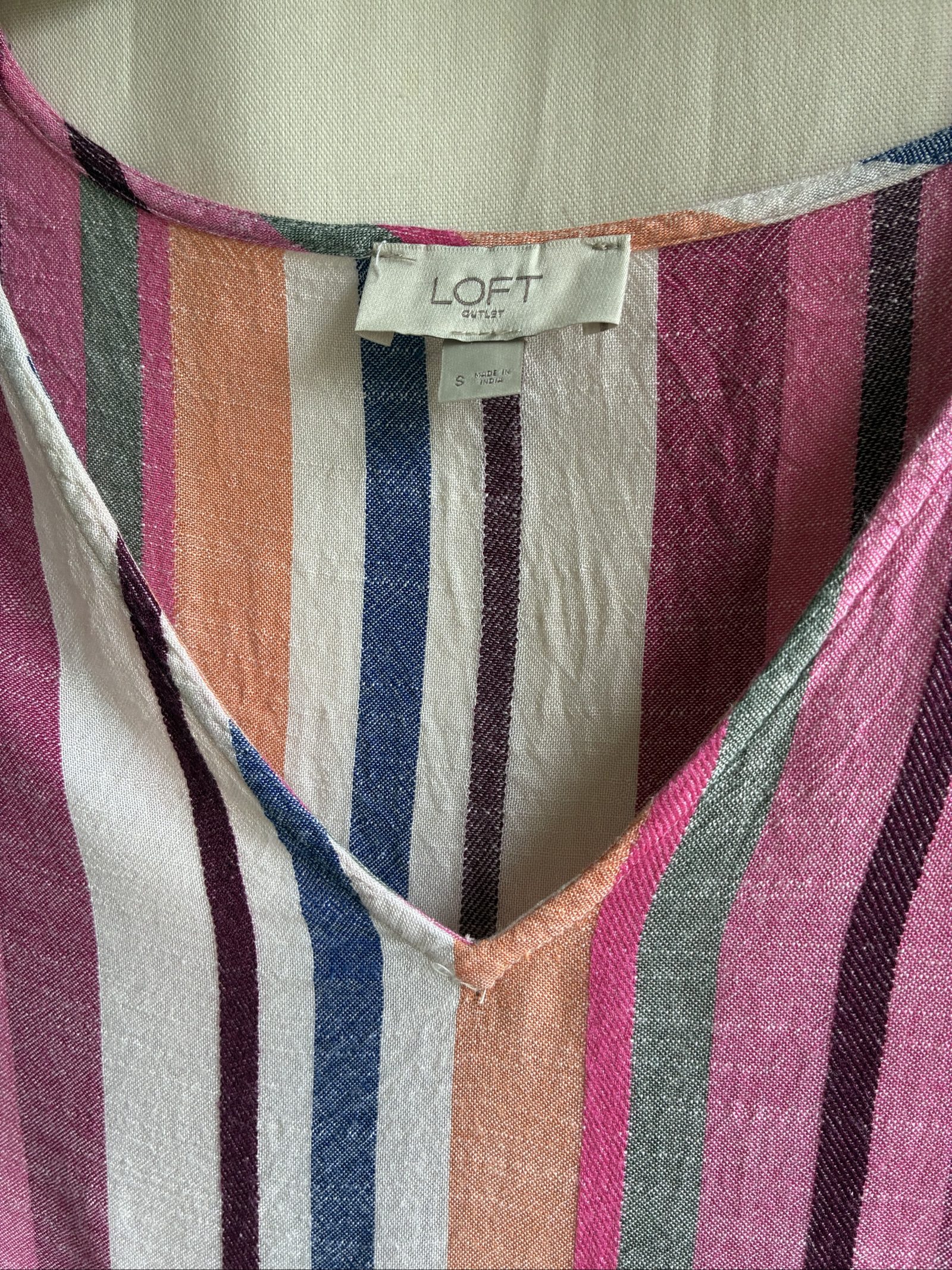 LOFT Striped Peplum Tank Top Multicolor Size S image 2