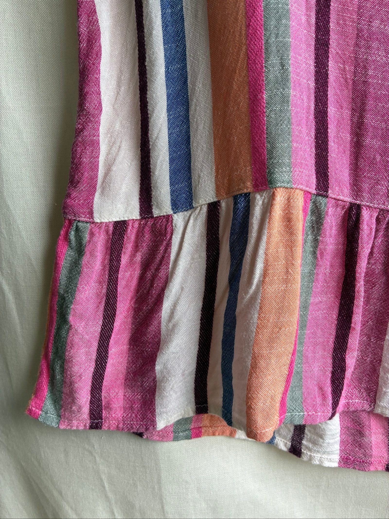 LOFT Striped Peplum Tank Top Multicolor Size S image 5