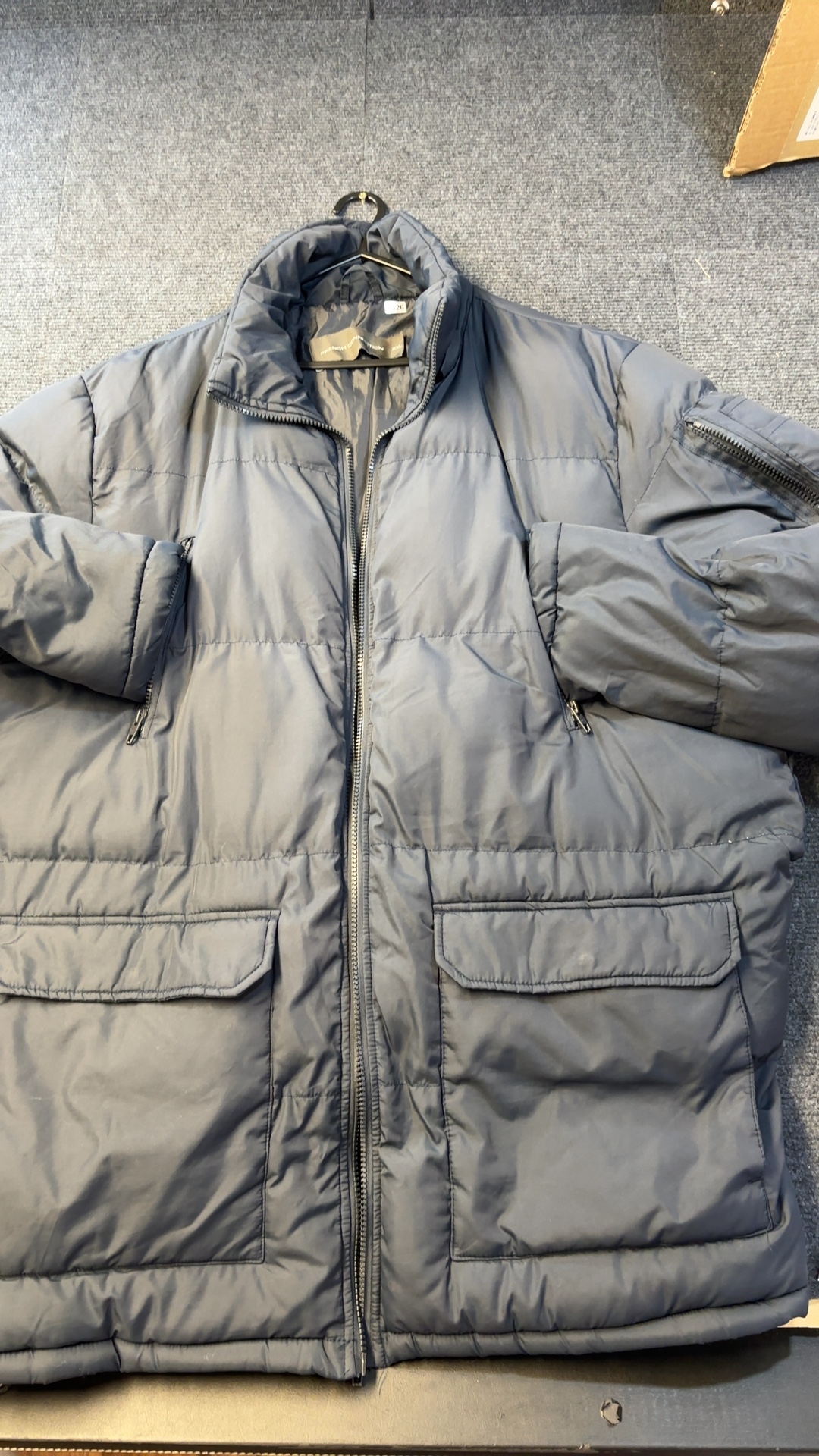 French Connection Navy Puffer Jacket XX Large Polyester Warm Casual excellent condition