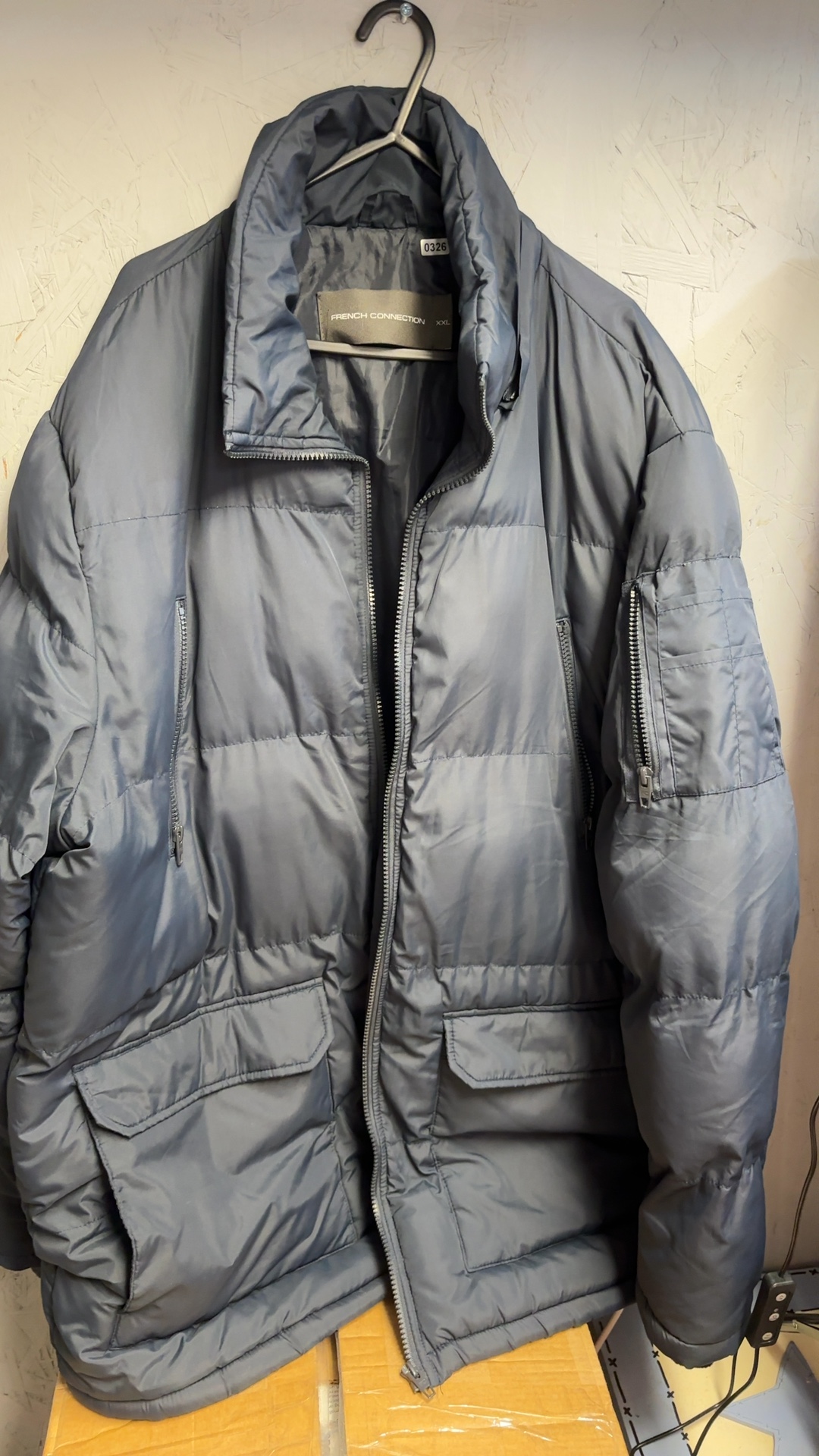 French Connection Navy Puffer Jacket XX Large Polyester Warm Casual excellent condition image 3