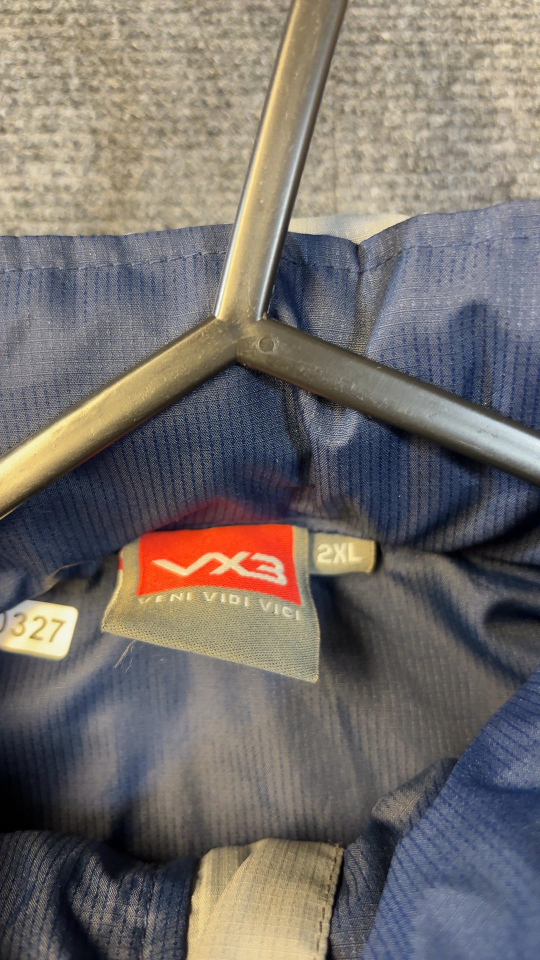 VX3 Navy & Grey Windbreaker Jacket 2XL Veni Vidi Vici excellent condition image 7