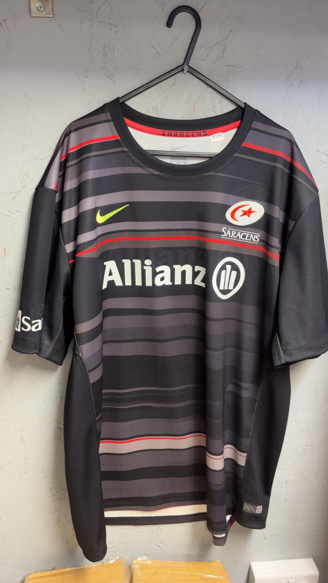 Nike Saracens Black & Red Rugby Jersey XL very good condition