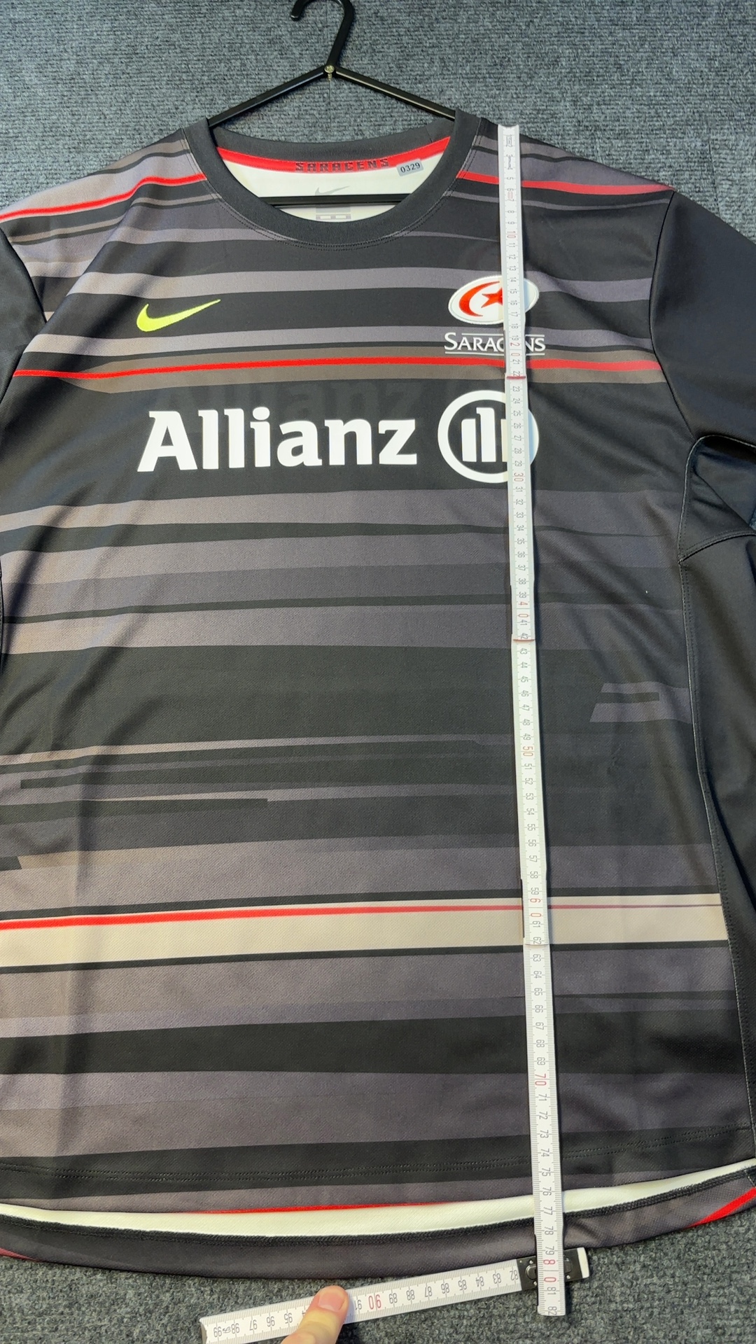 Nike Saracens Black & Red Rugby Jersey XL very good condition image 4