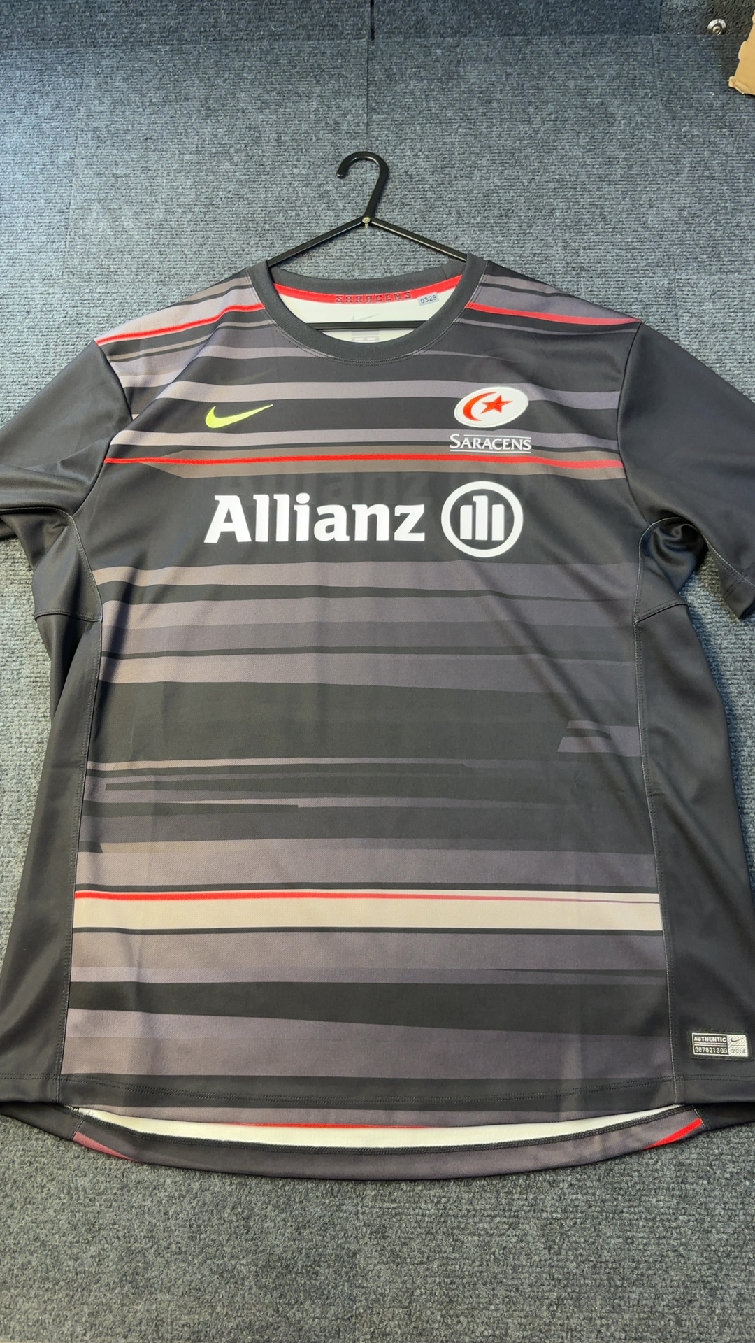 Nike Saracens Black & Red Rugby Jersey XL very good condition image 2