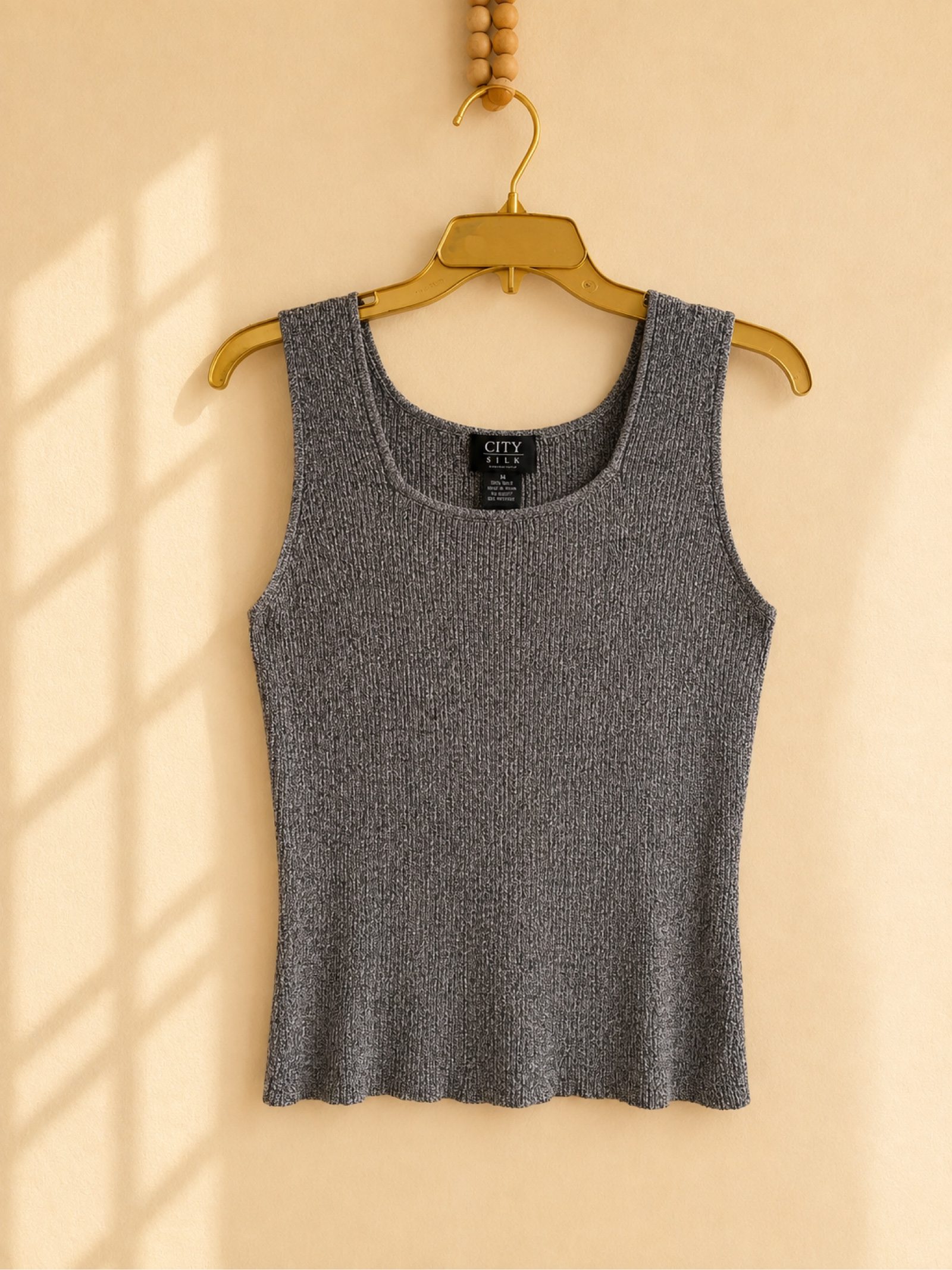 Vintage 90s/Y2K Minimalist Luxury City Silk Knit Tank Size Small