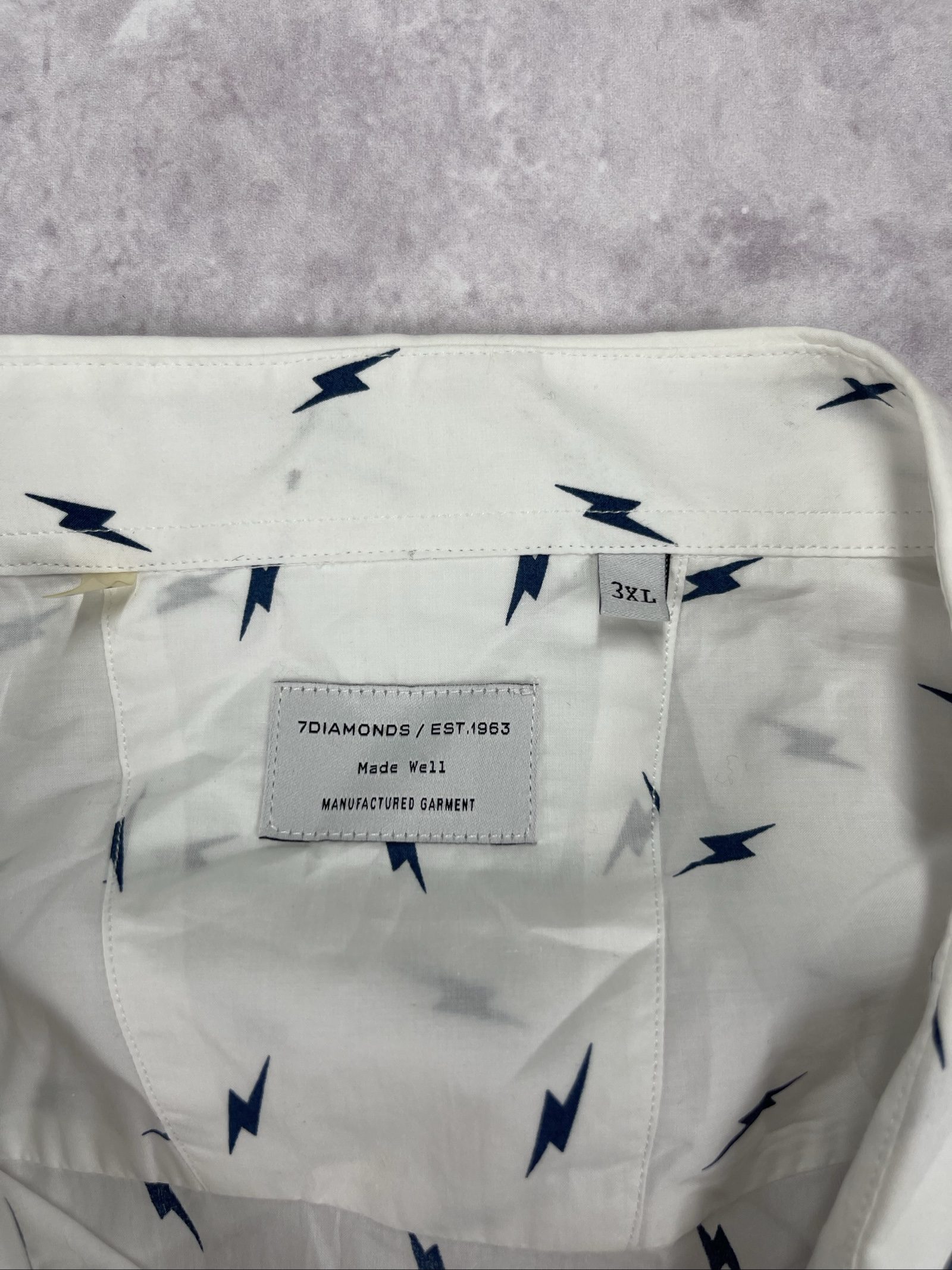 7Diamonds White & Black Lightning Bolt Cropped Shirt Large image 6