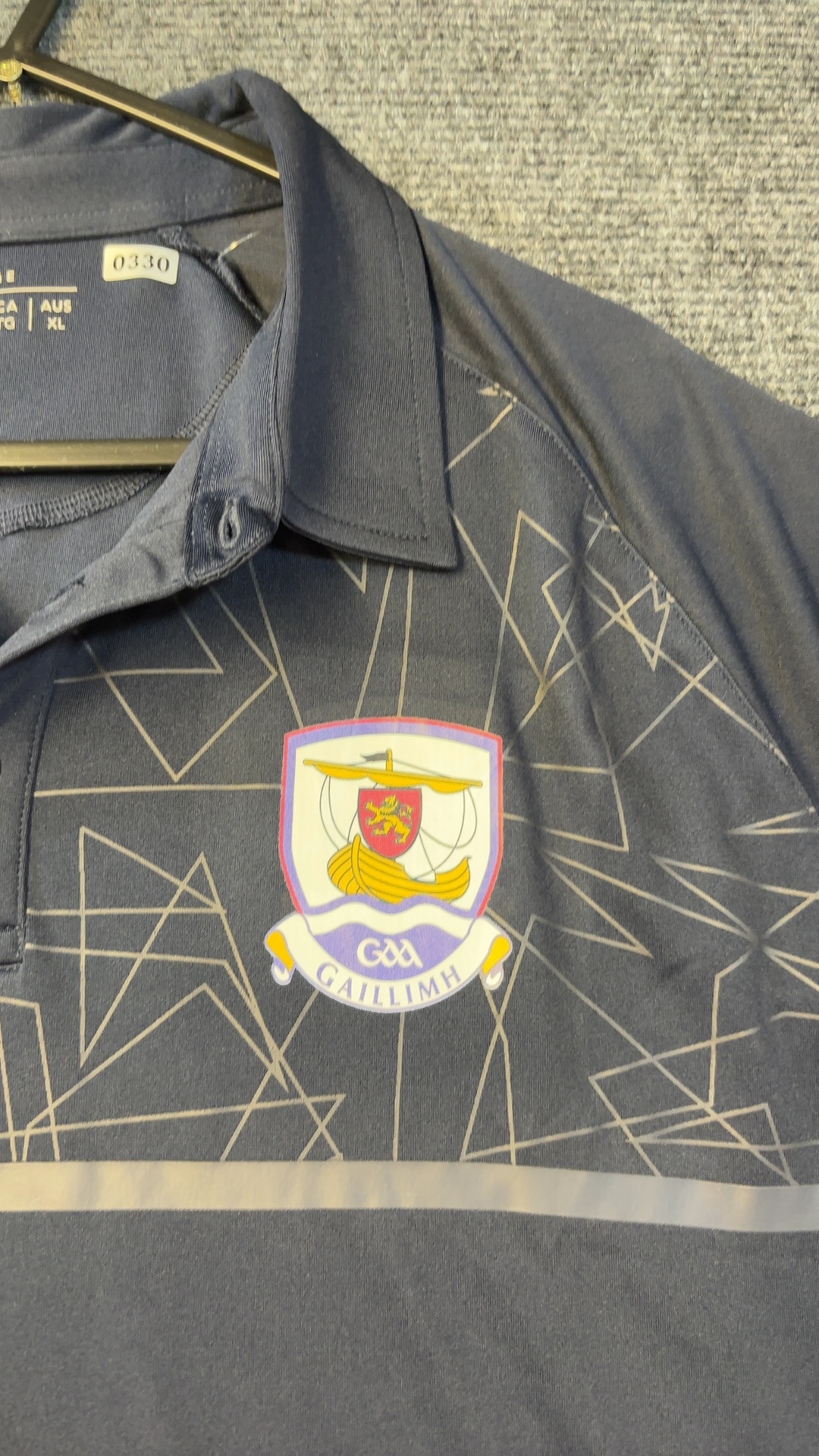O'Neills Navy & Grey GAA Galway Gaillimh Polo Shirt XL excellent condition image 6