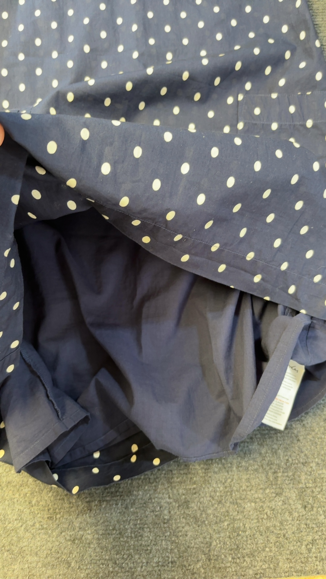 Joules Navy & White Polka Dot Cotton Dress UK 10 excellent condition image 5