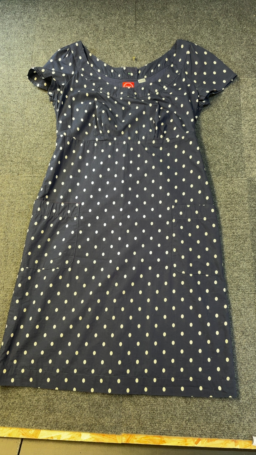 Joules Navy & White Polka Dot Cotton Dress UK 10 excellent condition image 3