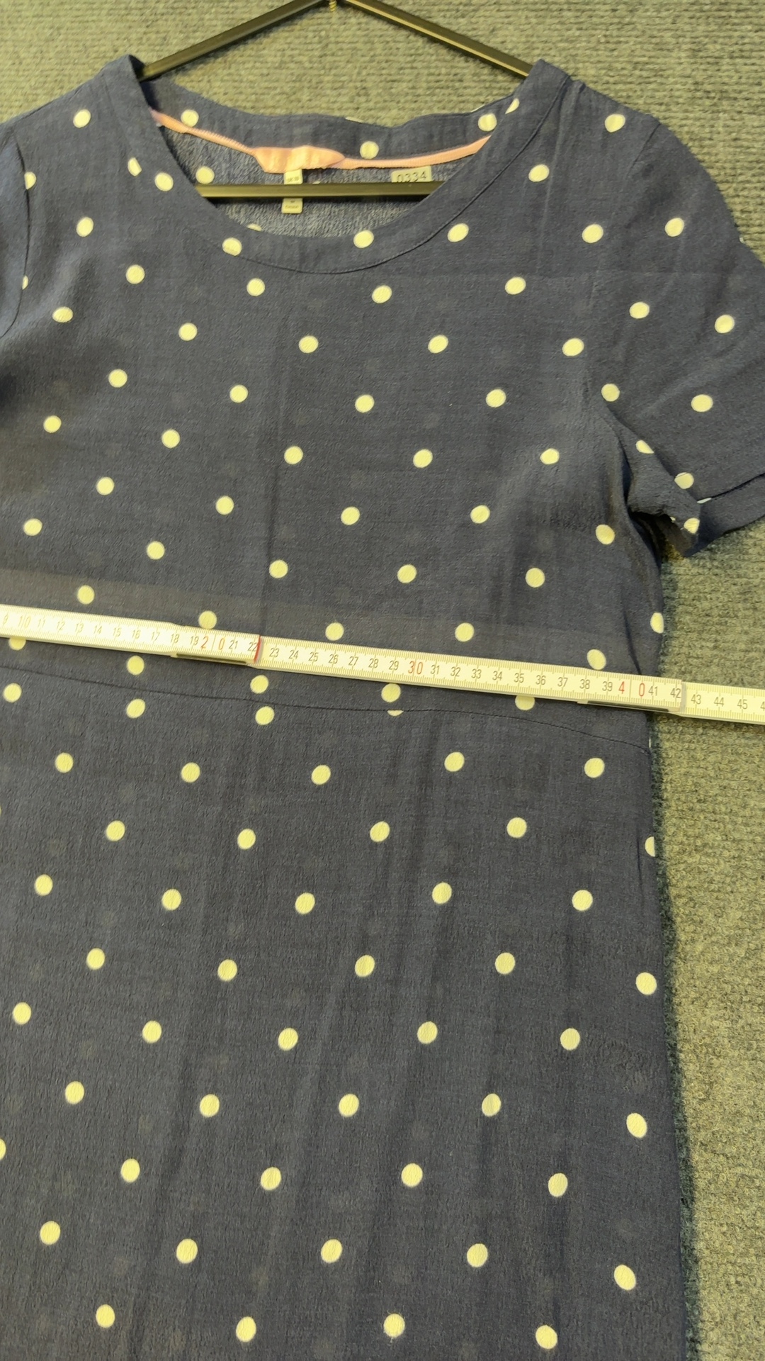 Joules Navy & White Polka Dot Viscose Dress UK 10 excellent condition image 5
