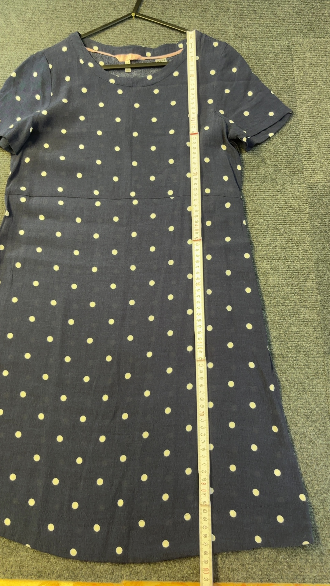 Joules Navy & White Polka Dot Viscose Dress UK 10 excellent condition image 6
