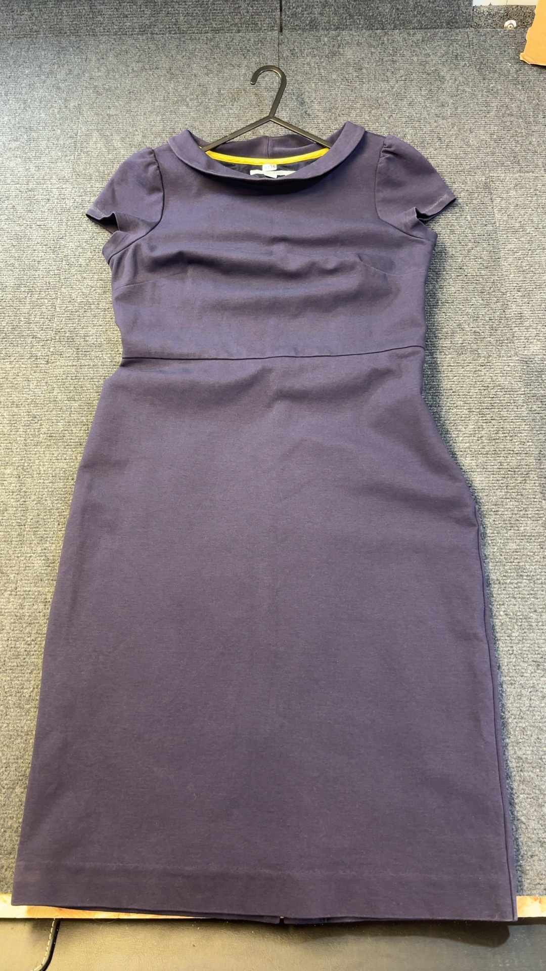 Boden Navy Blue Cotton Blend Dress with Lining UK12L excellent condition image 3