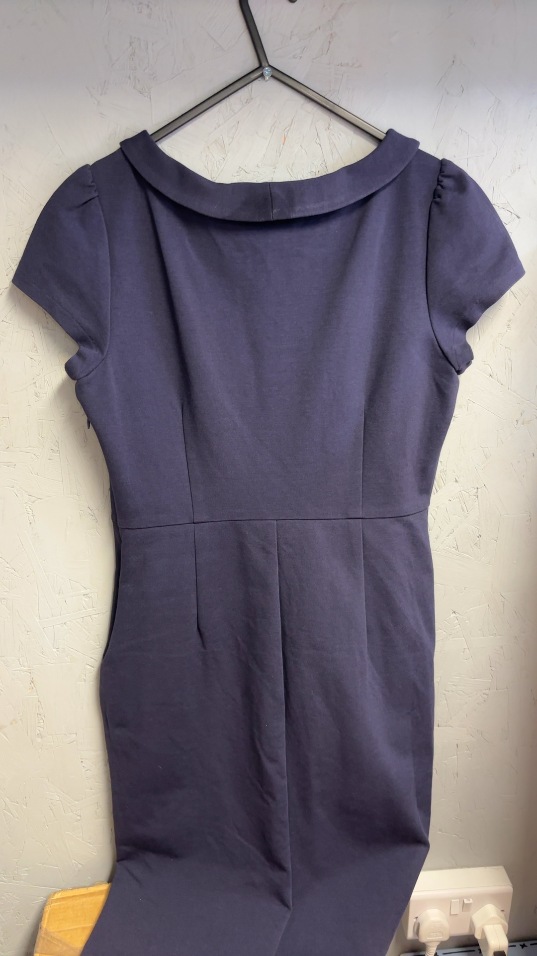 Boden Navy Blue Cotton Blend Dress with Lining UK12L excellent condition image 2