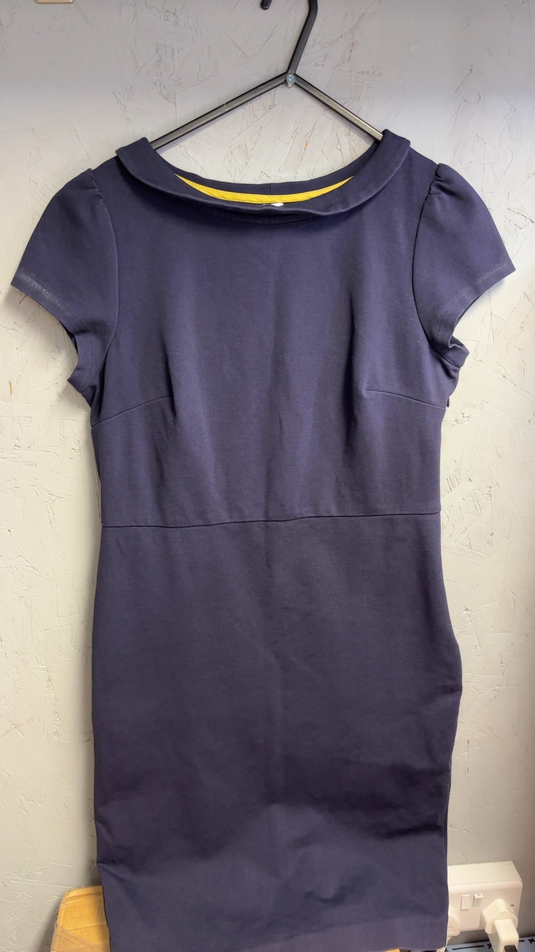 Boden Navy Blue Cotton Blend Dress with Lining UK12L excellent condition