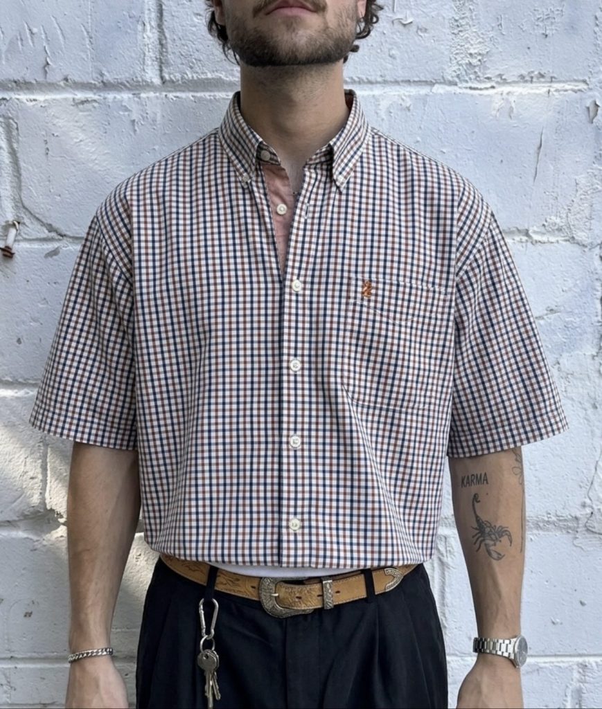 IZOD Men's Multi Check Short Sleeve Shirt XL Casual Cotton