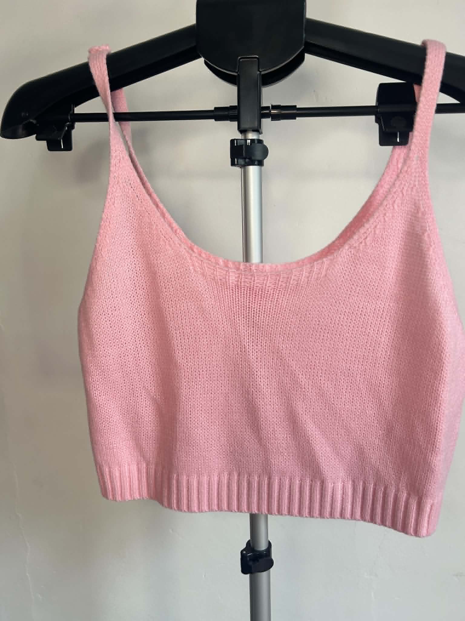 Sugar Thrillz Pink Bow Embellished knitted Crop vest and Cardigan Set Large image 2