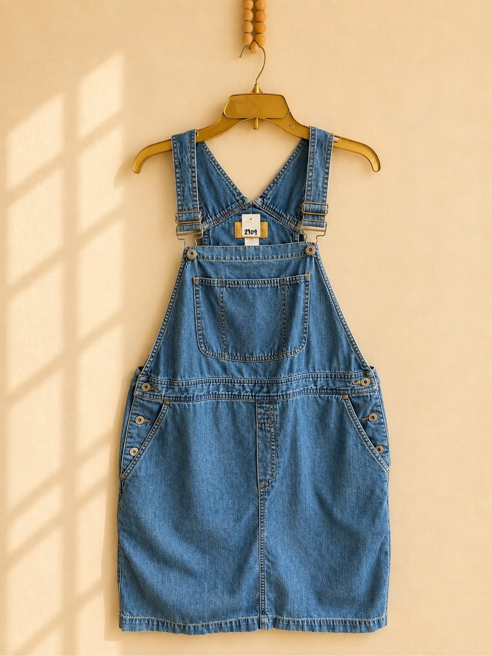 Y2K Vintage Liz Claiborne Overall Jumper Dress Denim Jean Size M