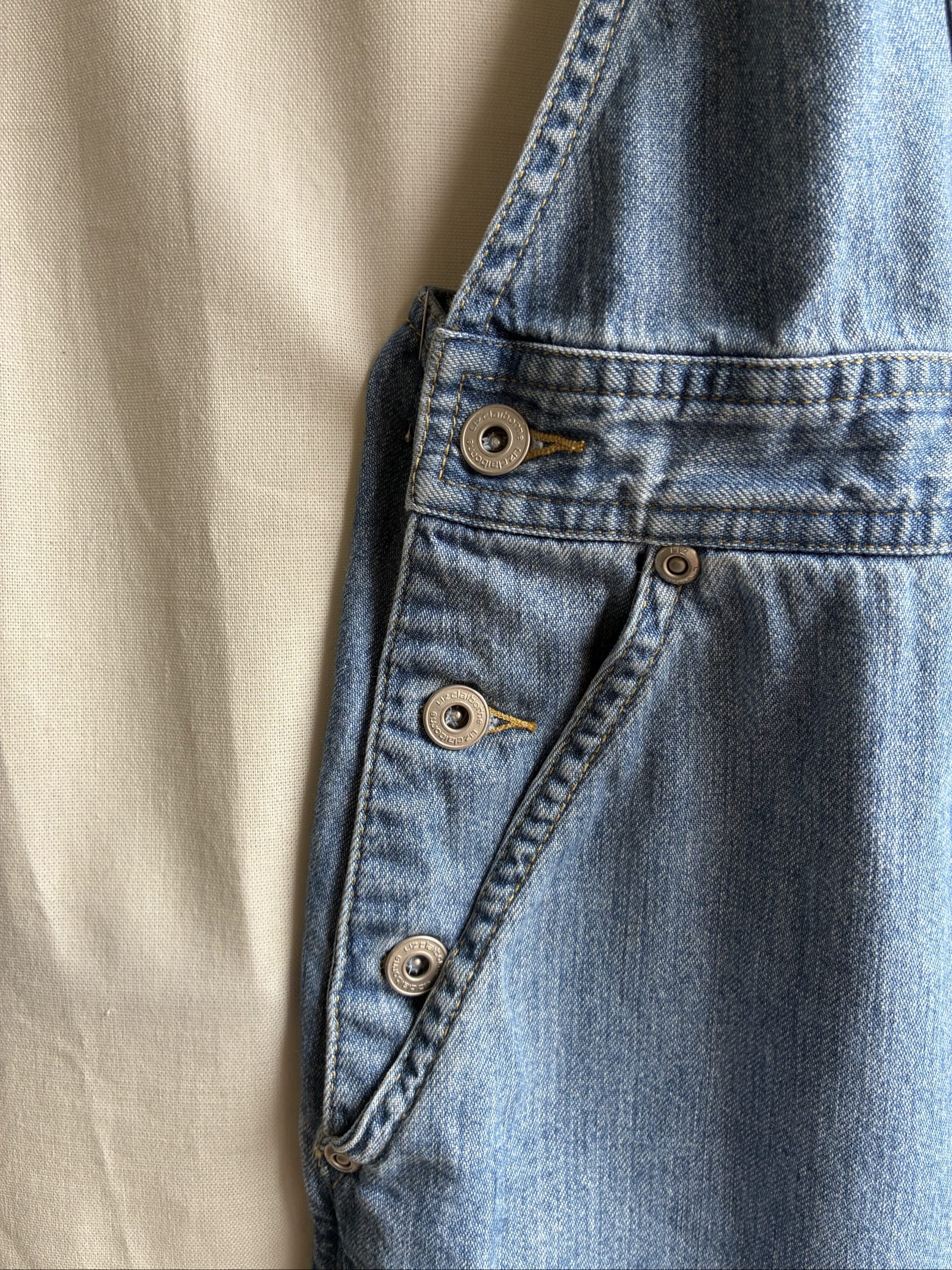 Y2K Vintage Liz Claiborne Overall Jumper Dress Denim Jean Size M image 2