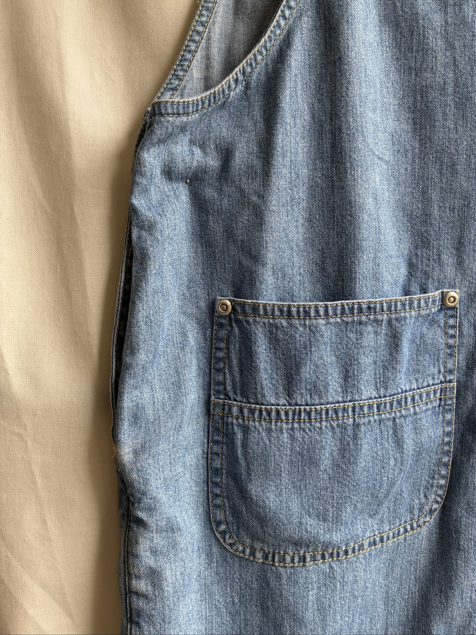 Y2K Vintage Liz Claiborne Overall Jumper Dress Denim Jean Size M image 5