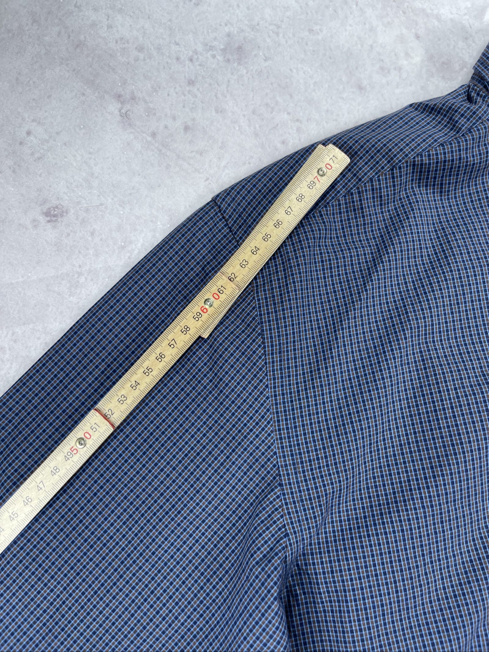 Haggar Men's Blue Checked Button-Up Shirt XL image 8