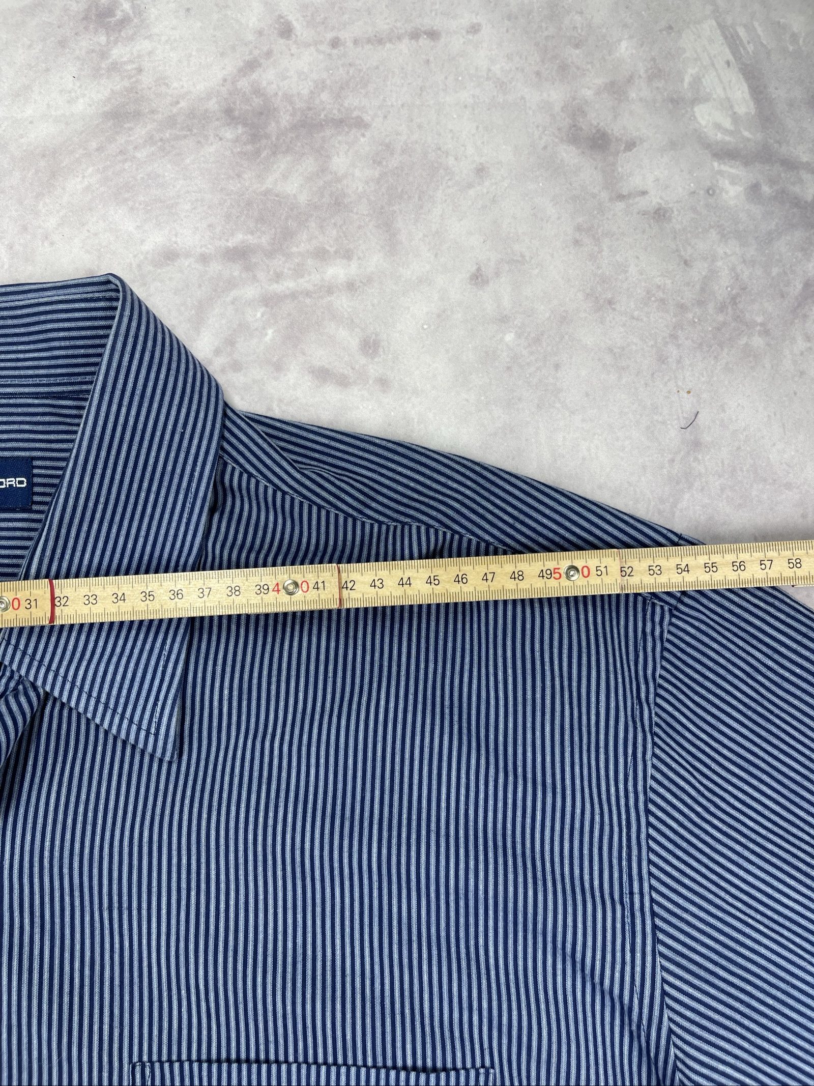 John Ashford Blue & Navy Striped Men's Dress Shirt Large image 8