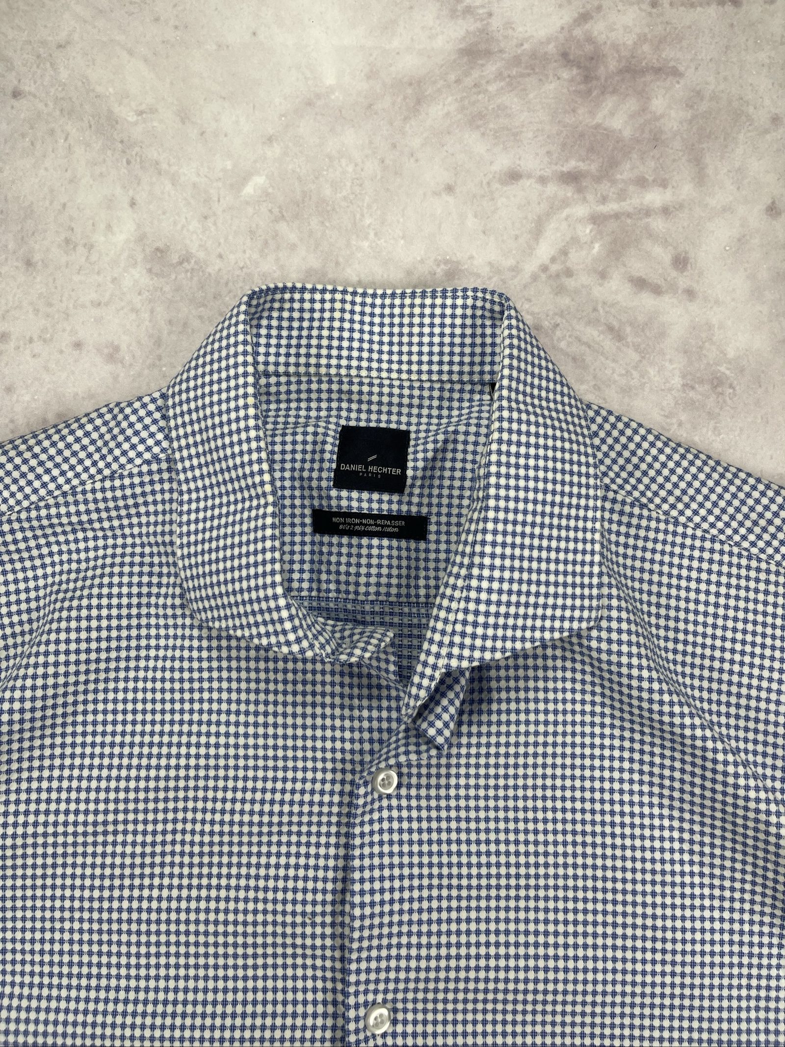Daniel Hechter Blue & White Checkered Shirt Large Relaxed Fit image 5
