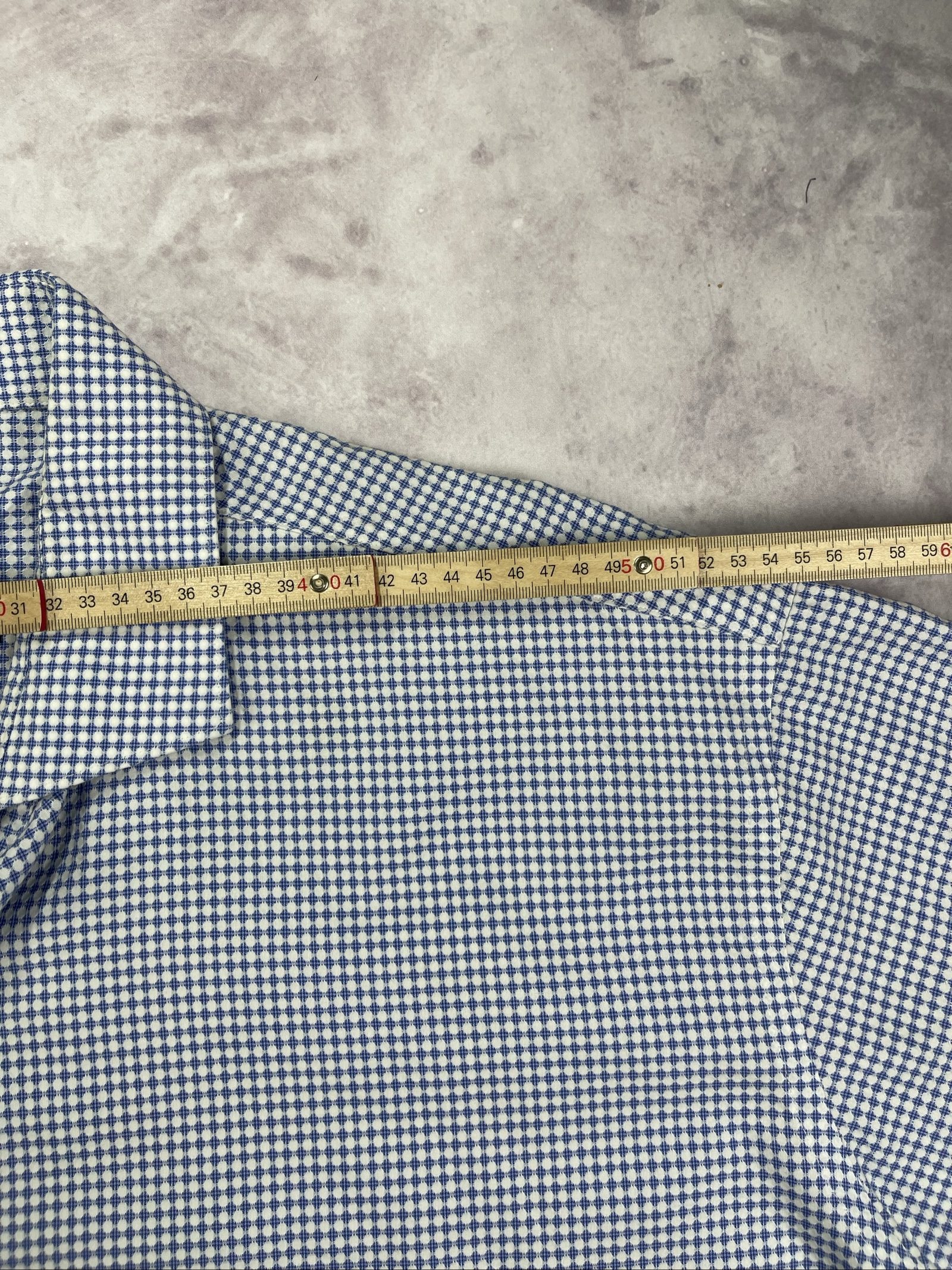 Daniel Hechter Blue & White Checkered Shirt Large Relaxed Fit image 7