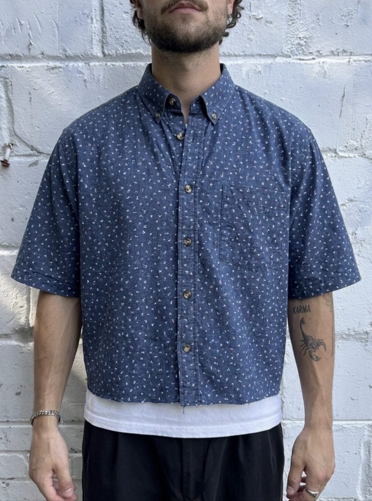 Distillery Blue Printed Button-Down Shirt XL
