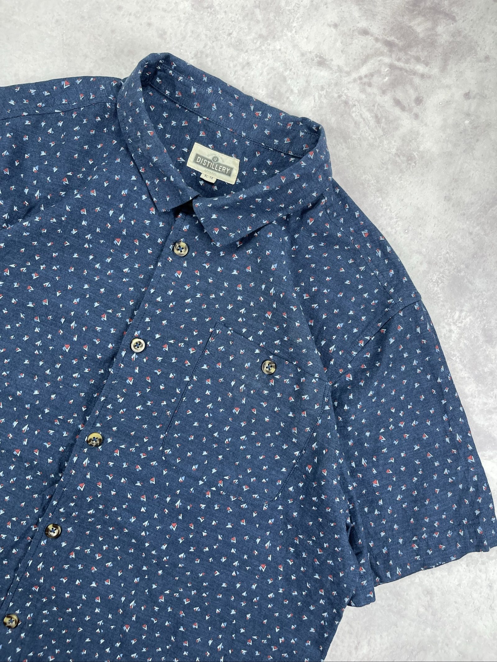 Distillery Blue Printed Button-Down Shirt XL image 2