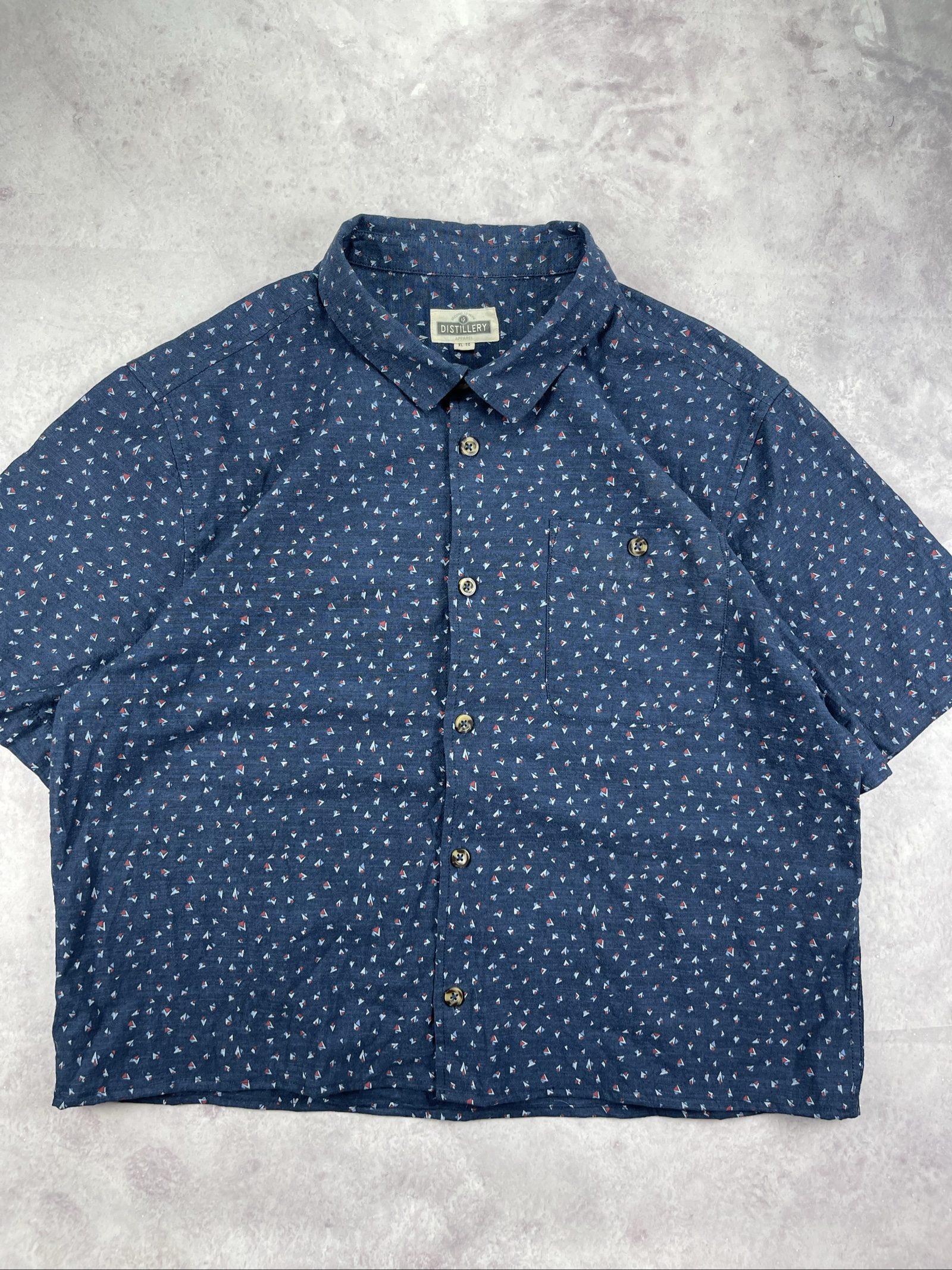 Distillery Blue Printed Button-Down Shirt XL image 3